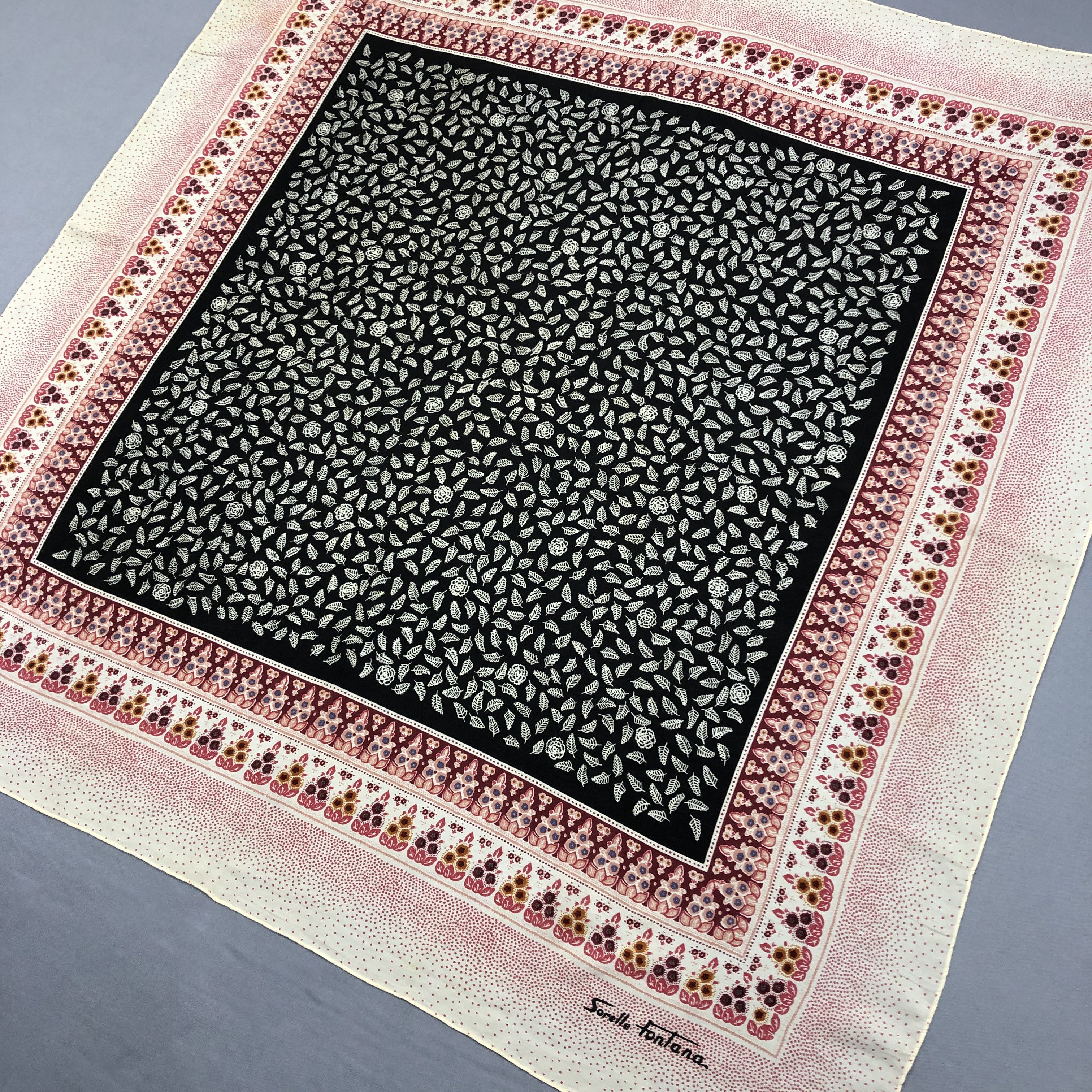 Japanese Brand Vintage Sorelle Fontana SILK Scarf Twill Stole Wraps Scarves Size ONE SIZE - 3 Thumbnail
