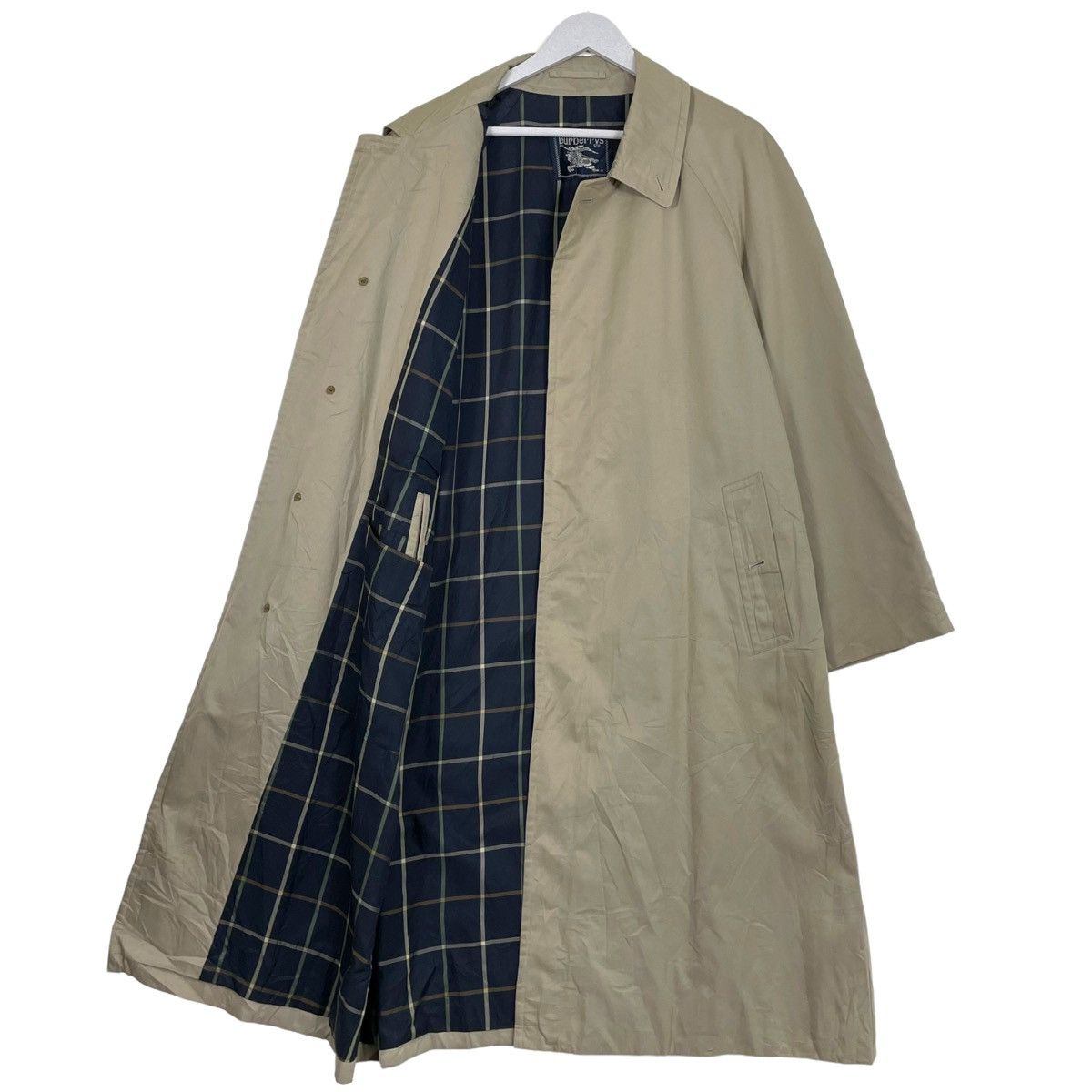 💥90s BURBERRYS PRORSUM BEIGE NAVY CHECK JACKET