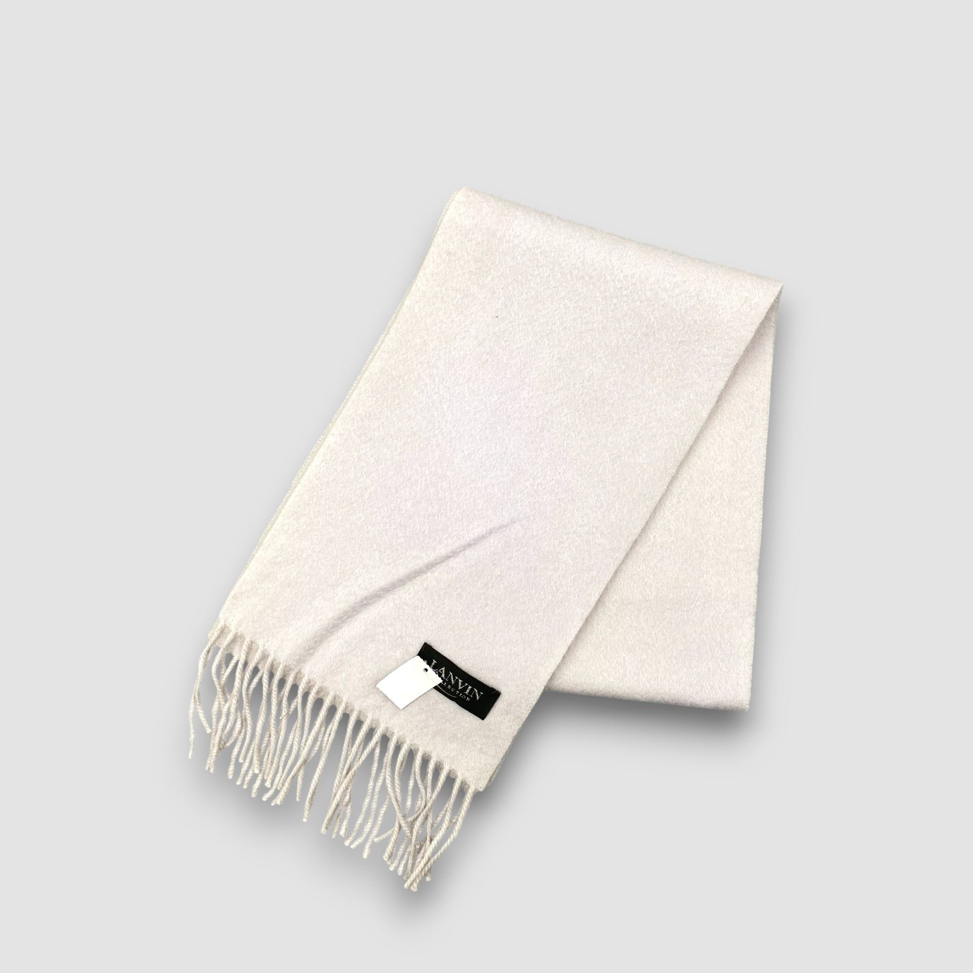Lanvin Vintage Lanvin Scarf Muffler Cashmere Winter Fringe Scarves Size ONE SIZE - 3 Thumbnail