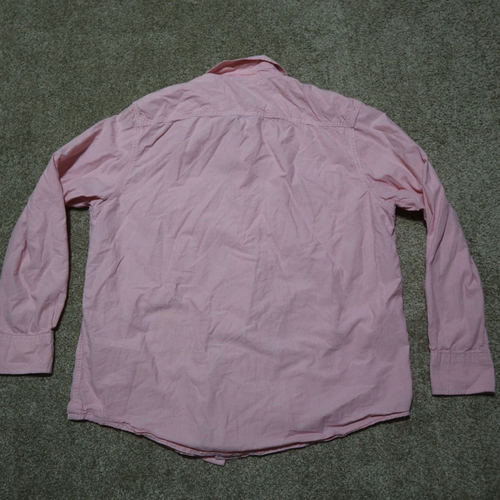 Vintage American Rag Shirt Button-Up Casual Mens Large Pink 100% Cotton Lightweight Long Sleeve Tie-Front Button-Down Regular Large Mens Shirt Size US L / EU 52-54 / 3 - 8 Thumbnail