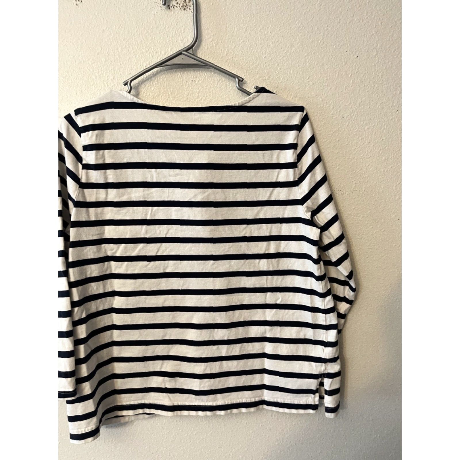 Gap Gap Women's Large Blue White Striped Lace Up 3/4 Sleeve Cotton T-Shirt Casual Size L / US 10 / IT 46 - 2 Thumbnail