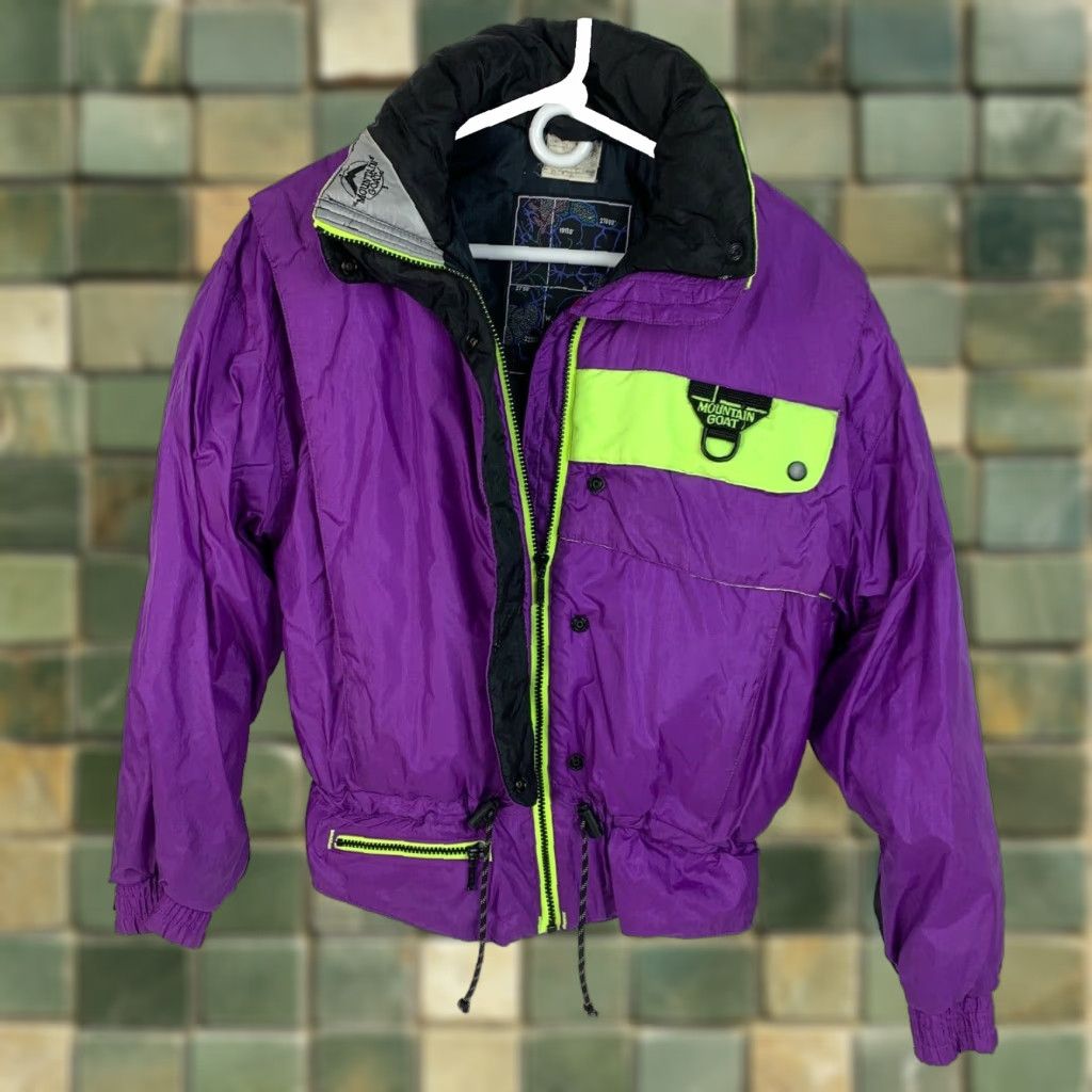 Vintage VINTAGE Mountain Goat Purple Ski Parka Coat Jacket M Medium - 1980s Nylon Windbreaker Ski Jacket Mens Womens Size M / US 6-8 / IT 42-44 - 1 Thumbnail