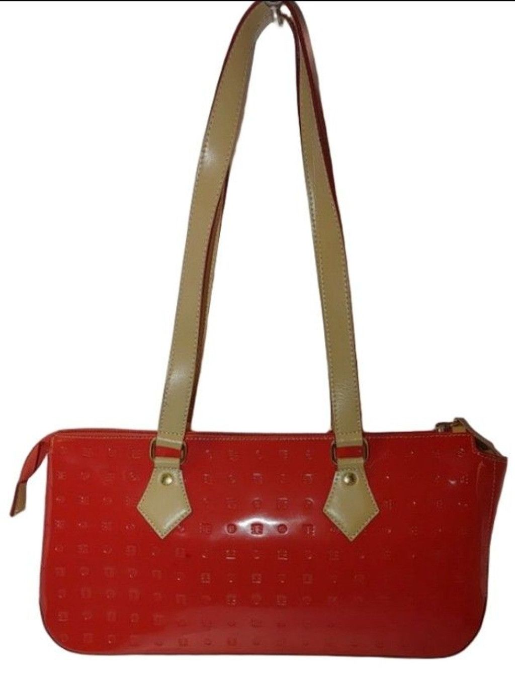 Arcade Arcadia Patent Leather Embossed Shoulder Bag in Red, Women's