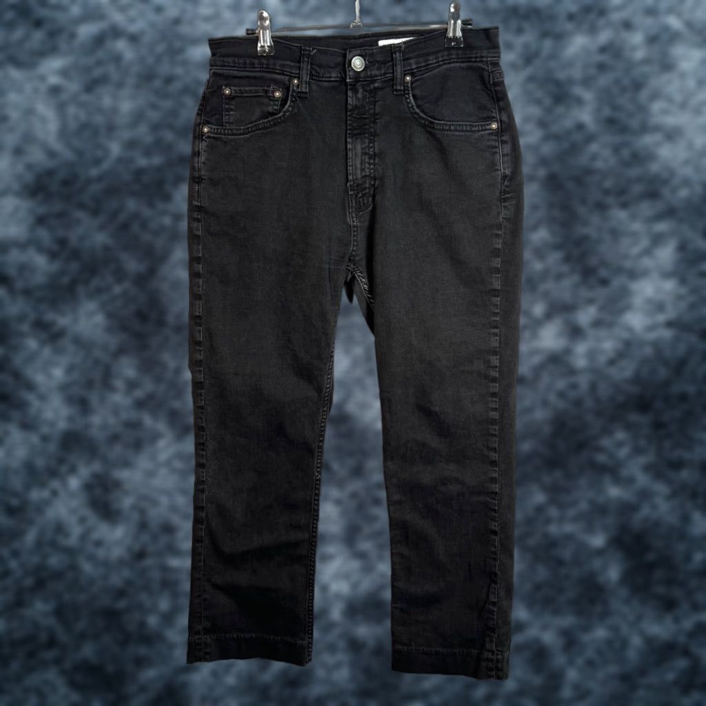 Zara Zara Jeans Female 8 Black Straight Denim Cotton Blend 5-Pocket Style Regular Rise Adult Womens Slimming Pockets Vintage No Size 30" / US 8 / IT 44 - 1 Thumbnail