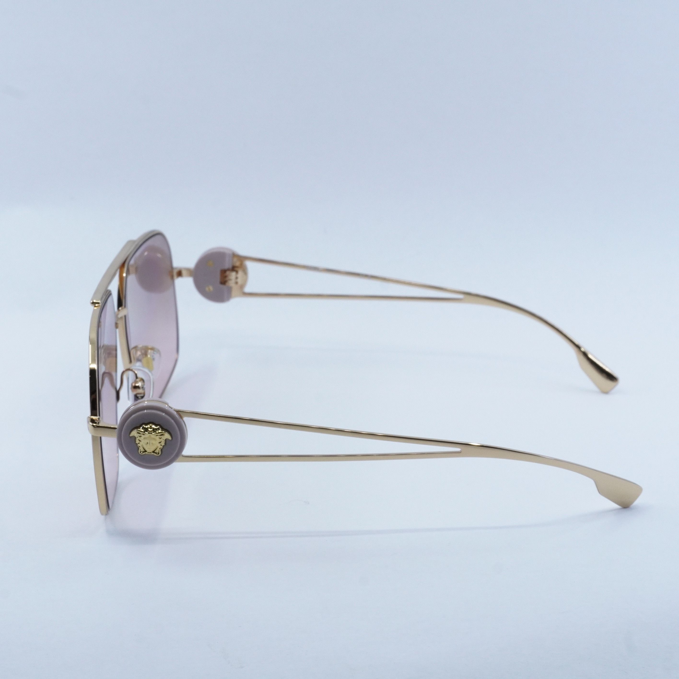 Versace Versace VE2269 10027E Sunglasses Gold Geometric Frame Size ONE SIZE - 8 Thumbnail