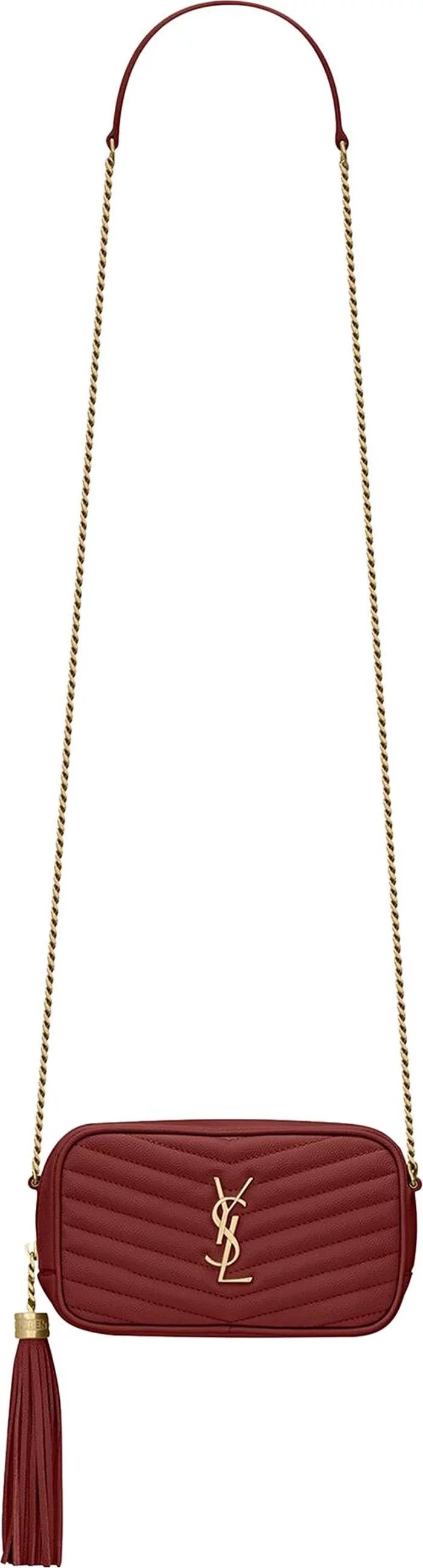 Saint Laurent Paris o1s1wg110924 Size: OS / Lou Mini Bag Leather in Red Size ONE SIZE - 1 Thumbnail