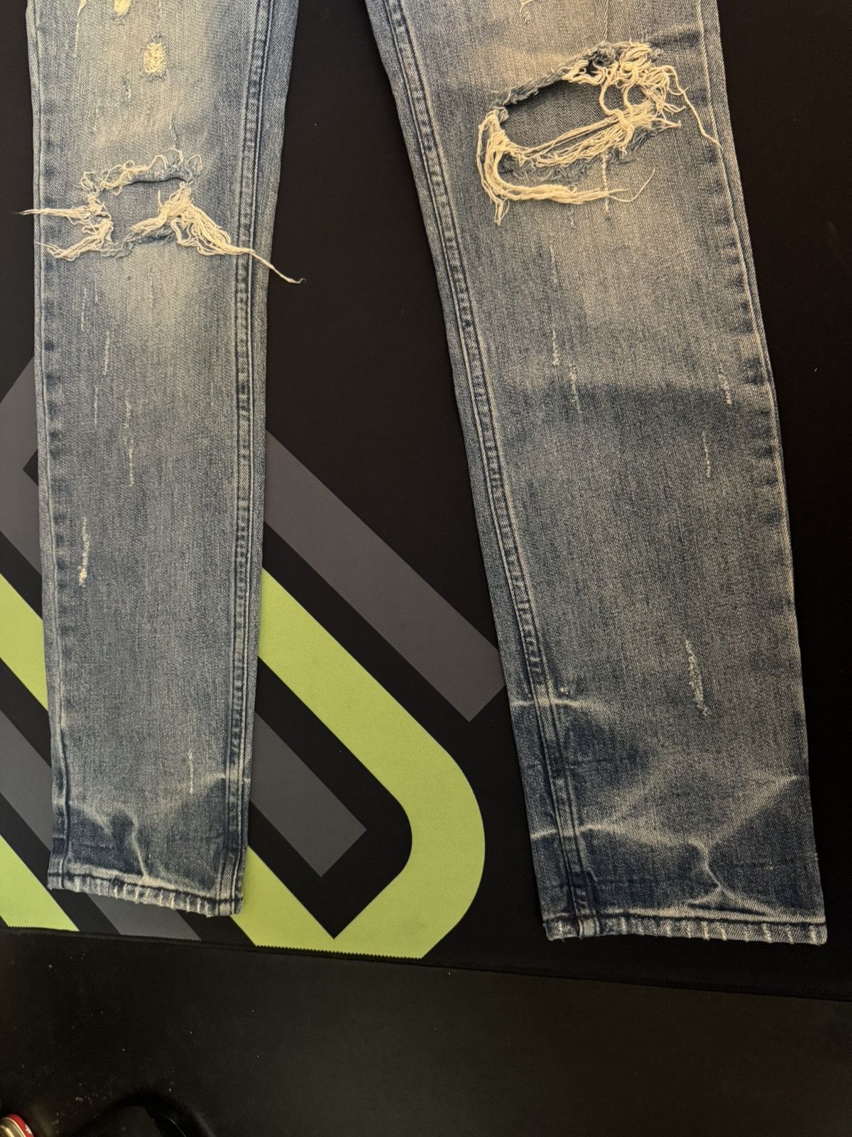 Vintage Men Blue Ripped Skinny Jeans Size US 30 / EU 46 - 9 Thumbnail