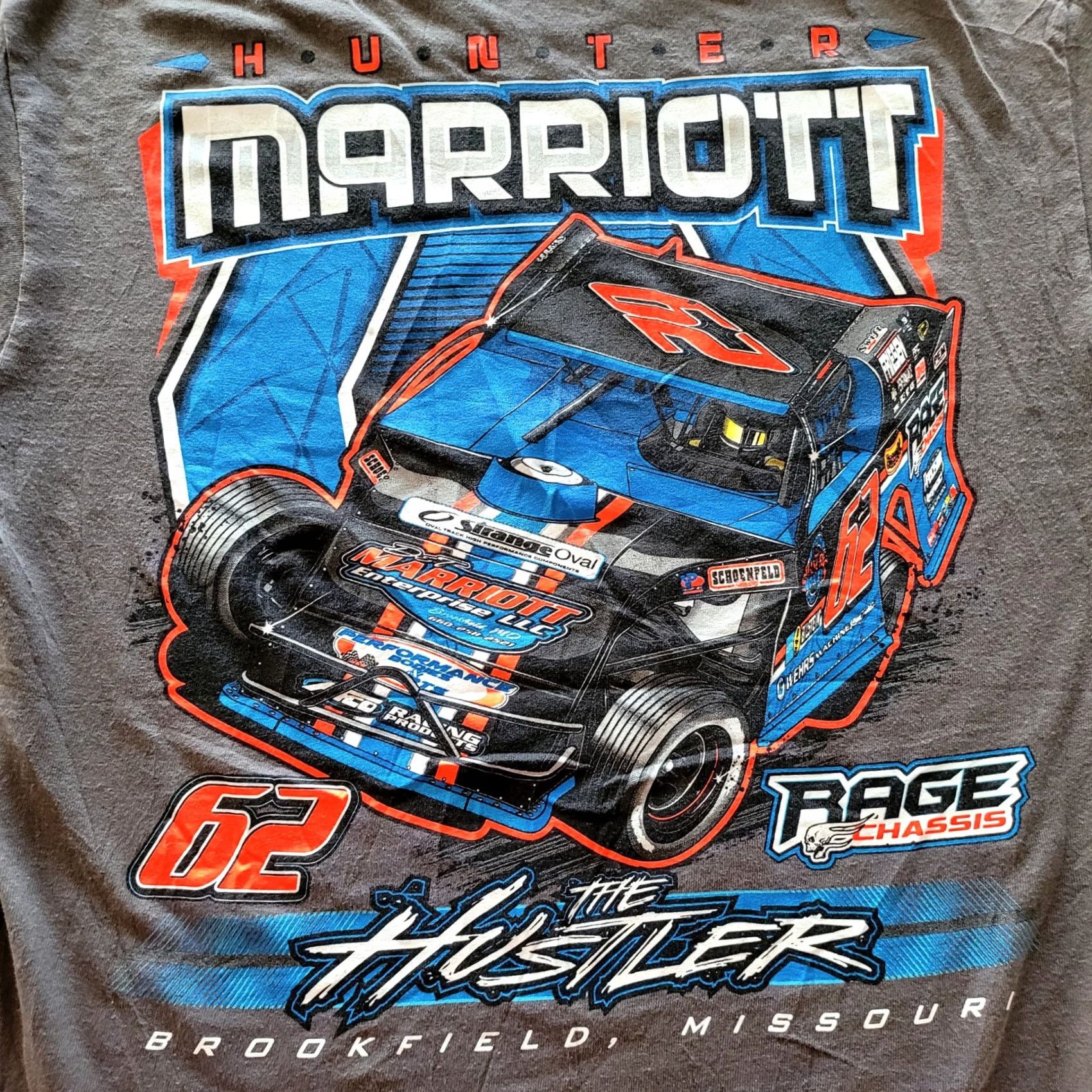 Gildan Hunter Marriott Racing T-Shirt | Men's Medium | Gildan 100% Cotton | Graphic Mot Racing Decade 90s Golf? Size US M / EU 48-50 / 2 - 3 Thumbnail