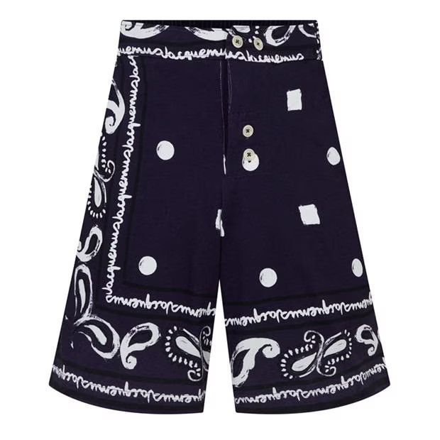 image of Jacquemus O1G2R1Mq0524 Shorts In Navy & White in Navy/White, Men's (Size 32)