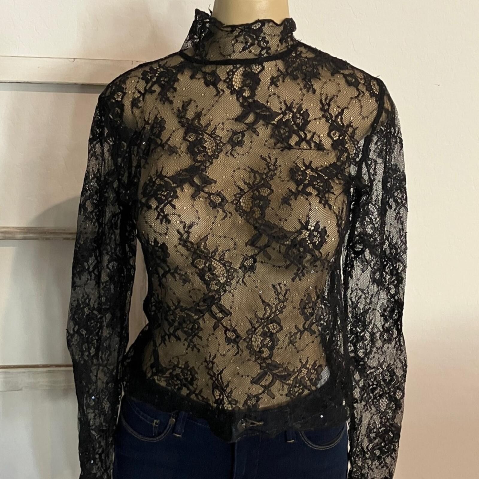 Essentiel Antwerp Elegant Black Rhinestone Crop Top Size S / US 4 / IT 40 - 8 Thumbnail