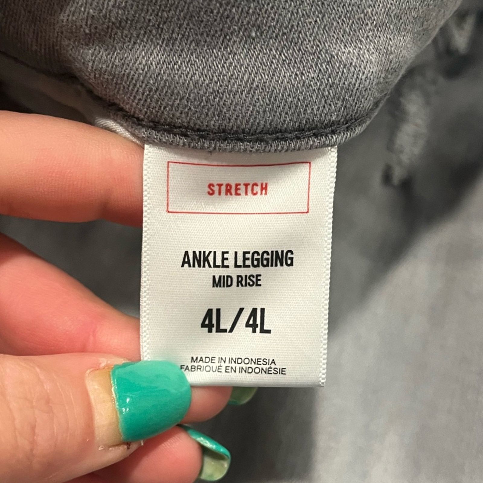 Express Express Ankle Legging Jeans Stretch Denim Raw Hem Grey 4L Size 27" / US 4 / IT 40 - 8 Thumbnail