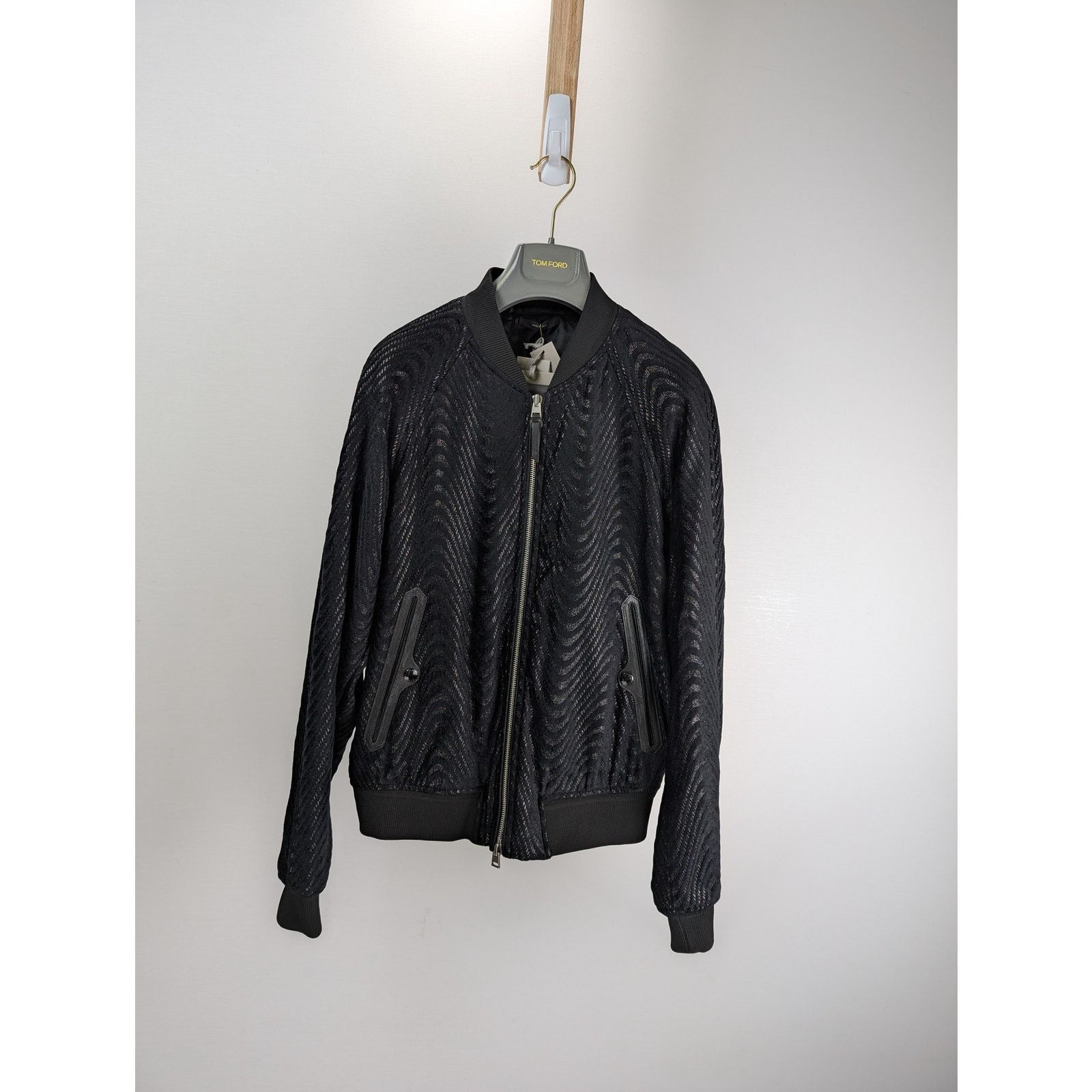 Tom Ford o1rshd1 Wave Jacquard Bomber Jacket in black 48 Size US M / EU 48-50 / 2 - 3 Thumbnail