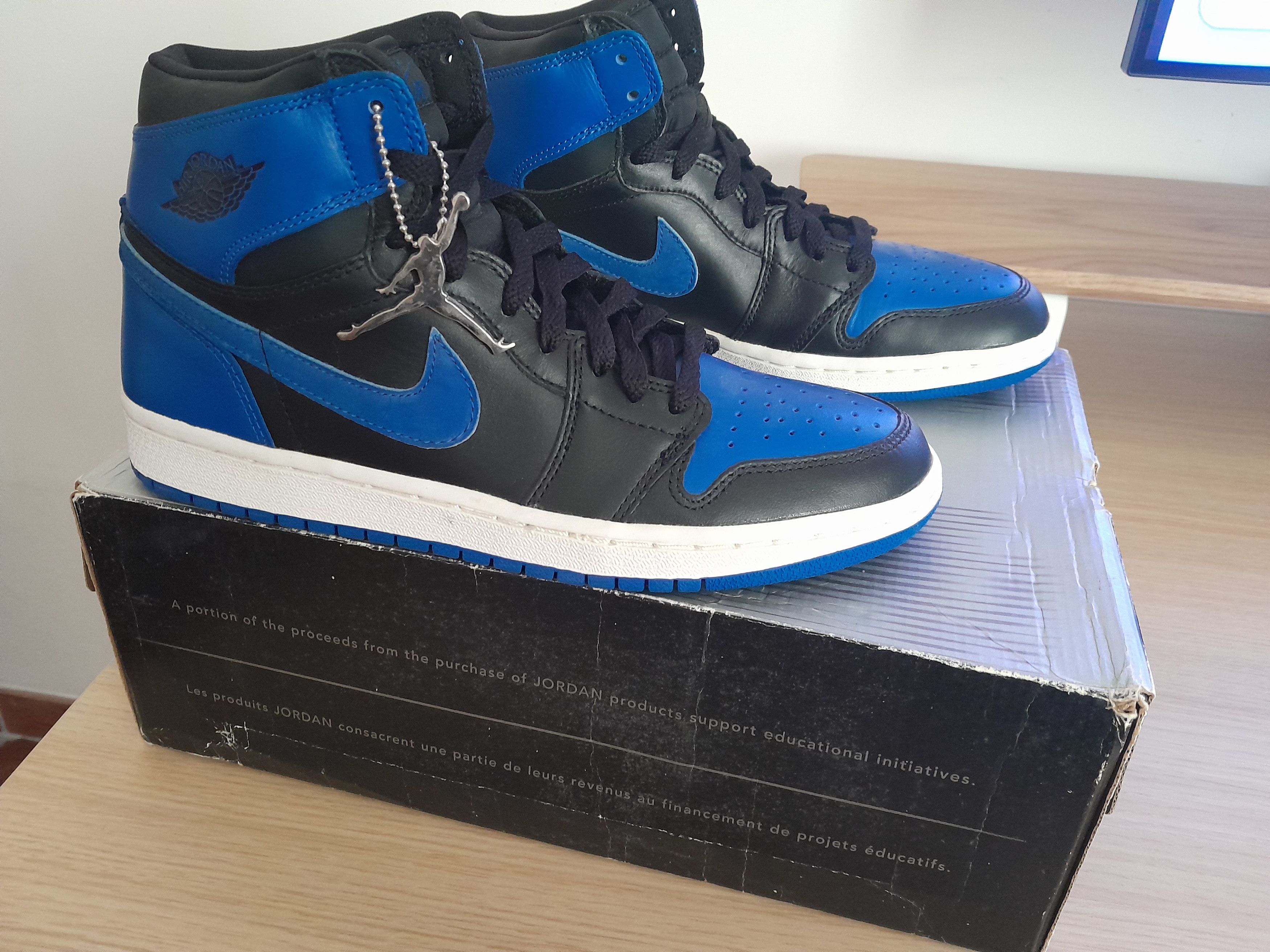 Nike Nike Air Jordan 1 Retro Black Royal Blue (2001) Size US 8 / EU 41 - 2 Thumbnail