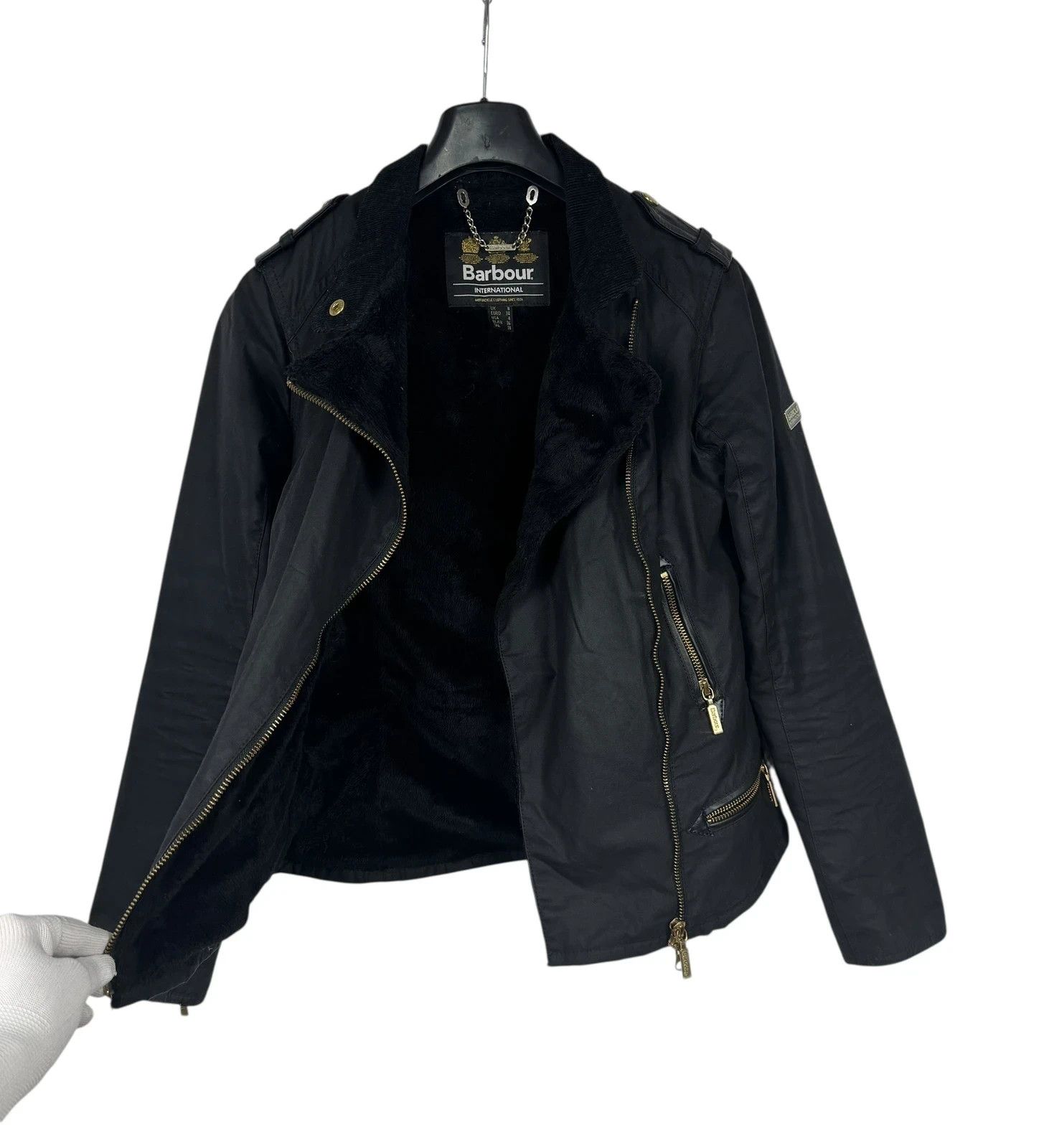Barbour Barbour International Wax Asymmetrical Jacket Biker UK8 US4 Size S / US 4 / IT 40 - 13 Thumbnail