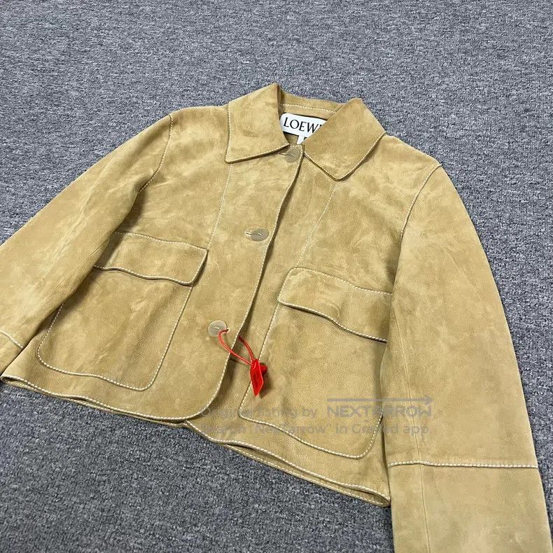 Loewe Loewe Suede Short Leather Jacket Size XXS / US 00 / IT 34 - 4 Thumbnail