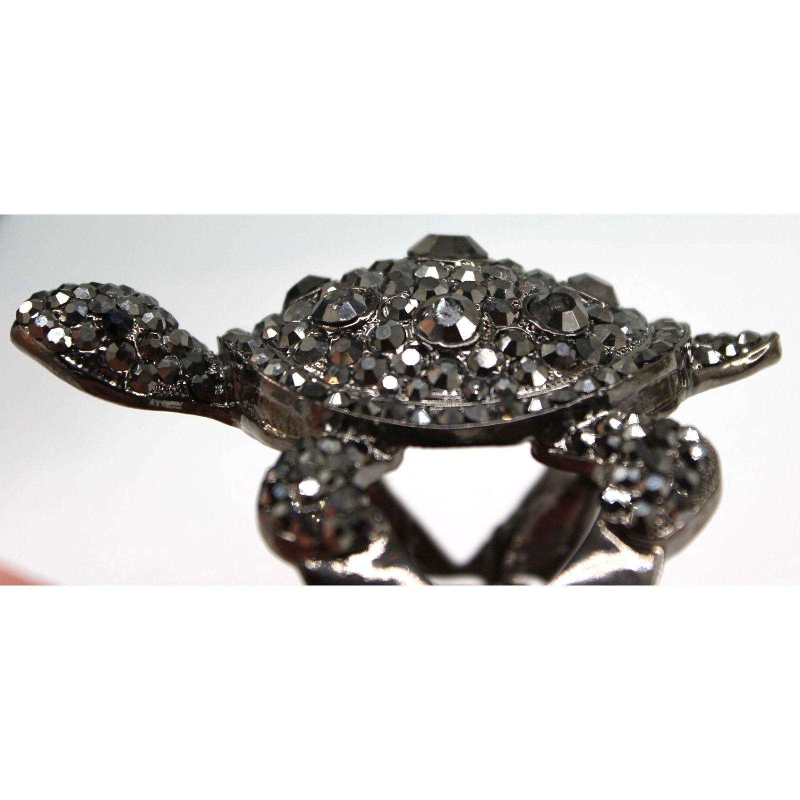 Other Realistic Rhinestone Studded Turtle Cuff Bracelet • 4" Wide Size ONE SIZE - 5 Thumbnail