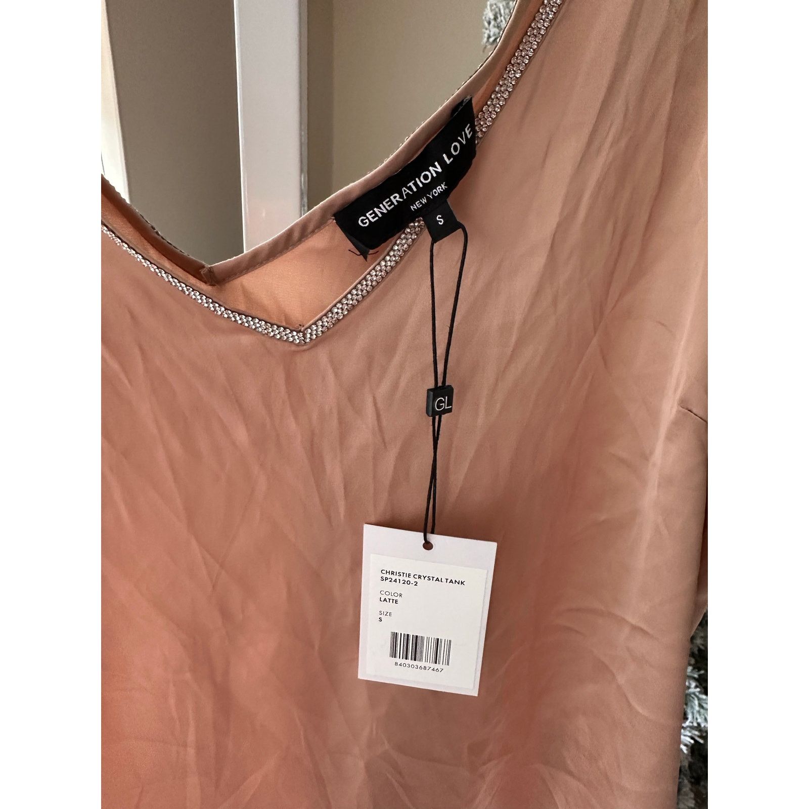 Generation Love NWT Generation Love Christie Crystal Tank Latte Beige Small Size S / US 4 / IT 40 - 6 Thumbnail