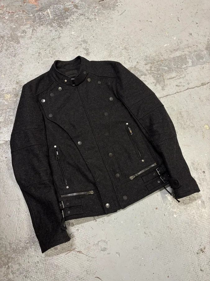 Diesel Diesel Black Gold Grey Wool Officer Buttoned Biker Jacket Size US S / EU 44-46 / 1 - 4 Thumbnail