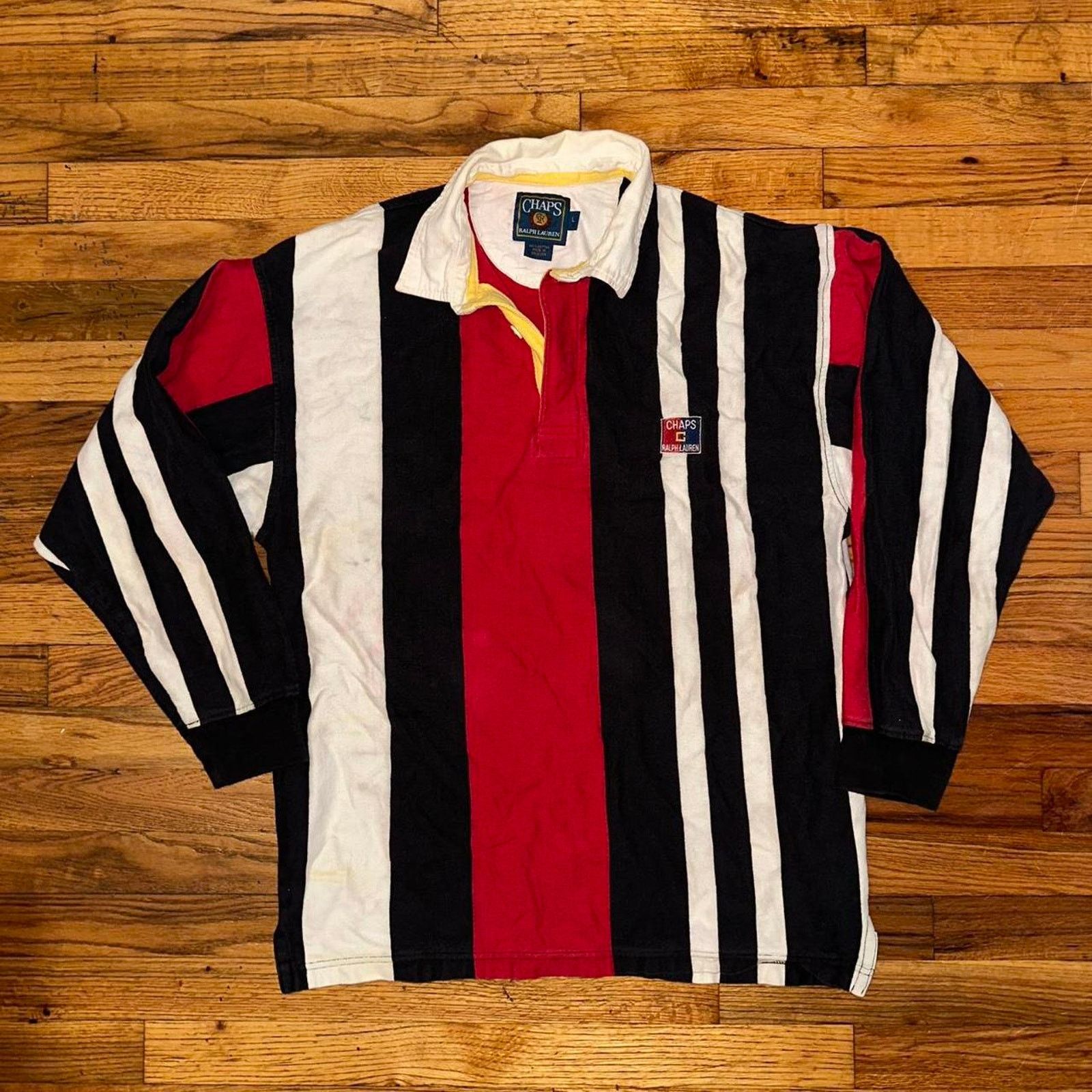 90s CHAPS by Ralph Lauren ラガーシャツ VINTAGE CHAPS RALPH LAUREN MULTICOLOR LINE RUGBY POLO SHIRT