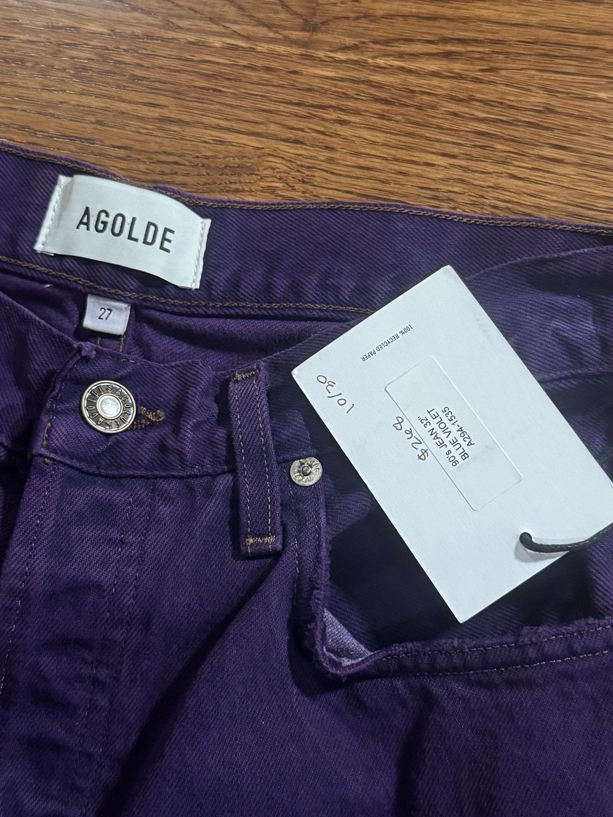 Agolde NWT Women’s AGOLDE 90s Jean 32” Blue Violet Jeans Size 27 Size 27" / US 4 / IT 40 - 2 Thumbnail