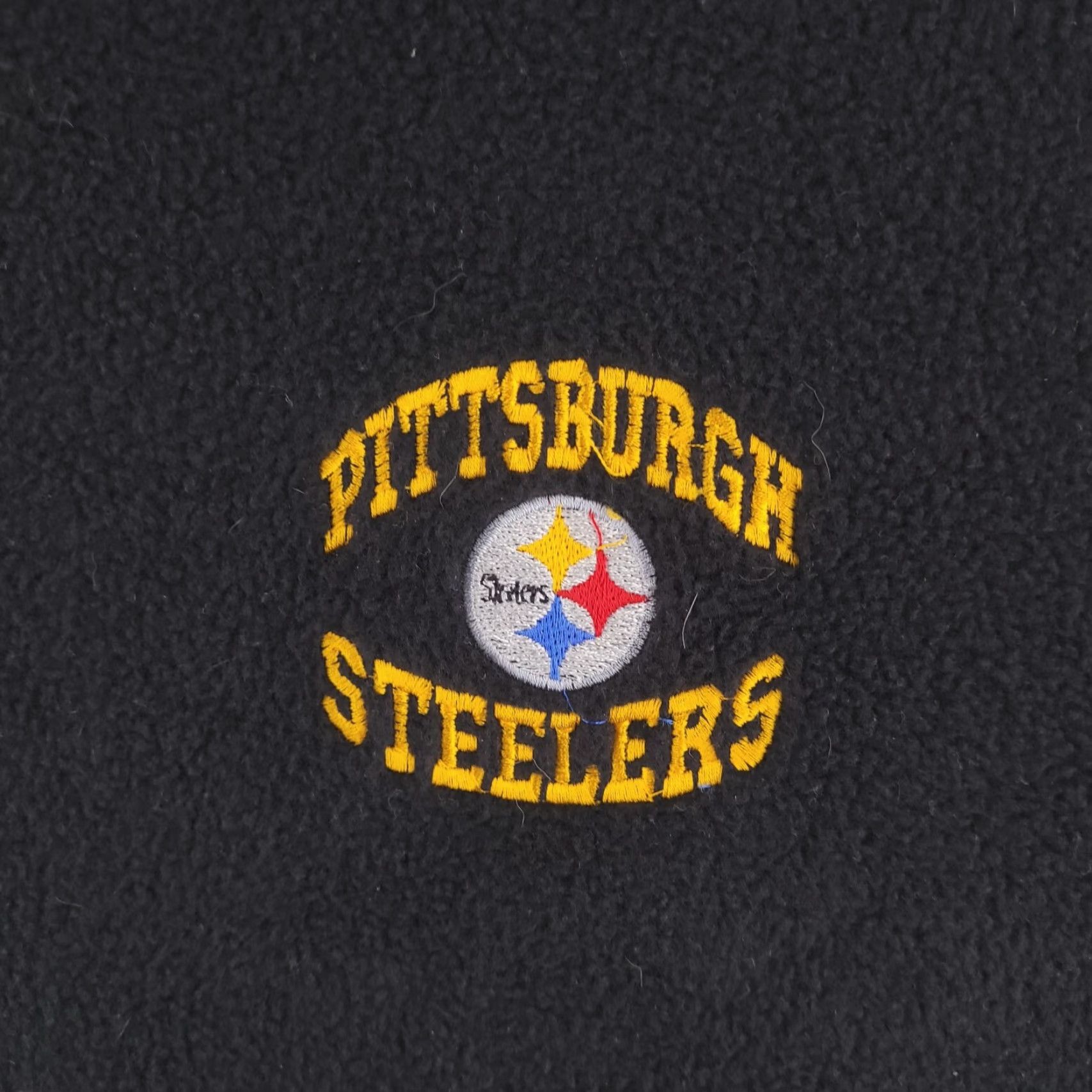 Vintage VINTAGE The Edge Sweater Mens Medium Black Fleece Pittsburgh Steelers NFL V-Neck Size US M / EU 48-50 / 2 - 2 Thumbnail