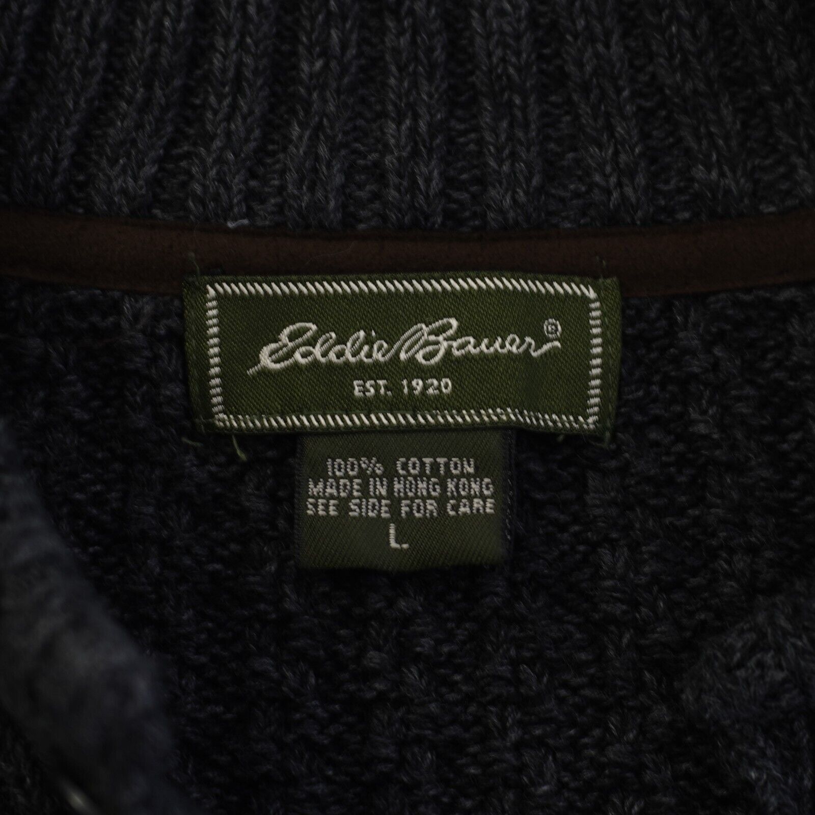 Eddie Bauer Eddie Bauer Large Gray Cotton Cable Knit Sweater Button 1/4 Size US L / EU 52-54 / 3 - 9 Thumbnail