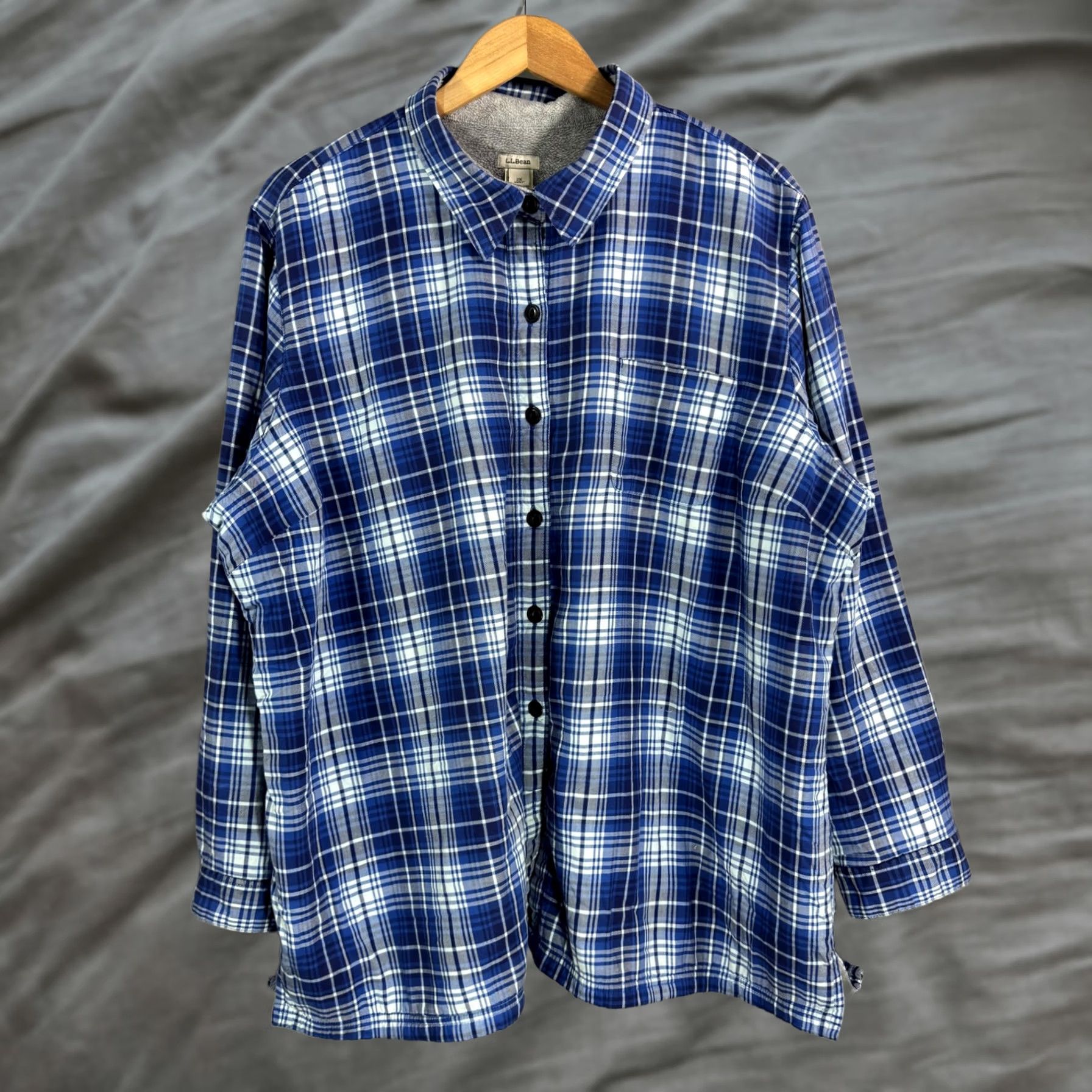 Vintage VINTAGE LL Bean Shirt Mens 2XL Blue Plaid Fleece Lined Button Down Outdoor Casual Warm Size US XXL / EU 58 / 5 - 1 Thumbnail