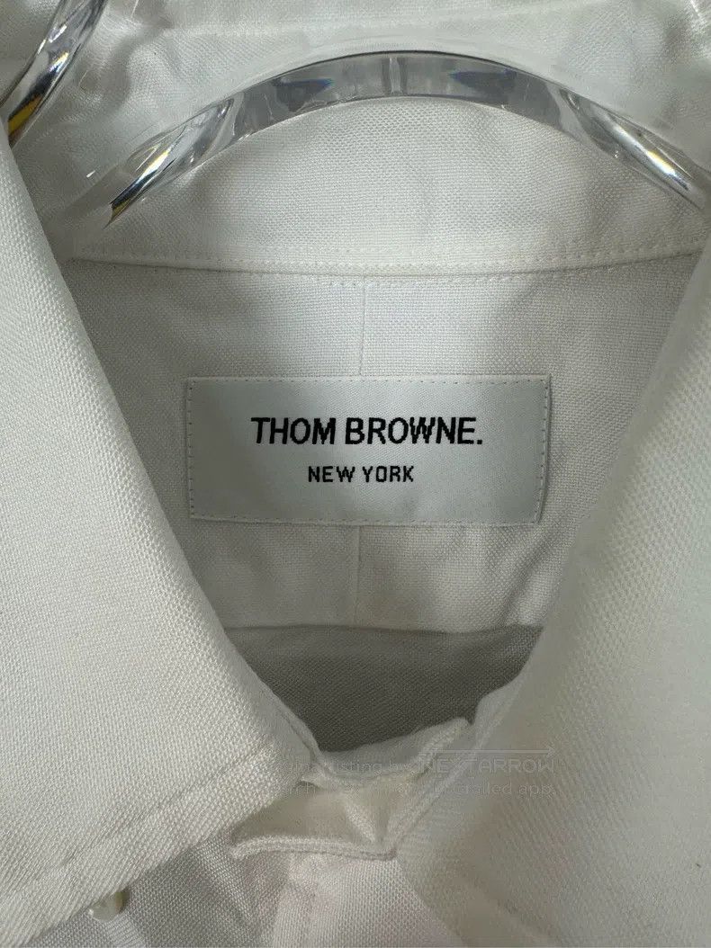 Thom Browne Thom Browne Label patch short-sleeved striped shirt Size US XL / EU 56 / 4 - 3 Thumbnail