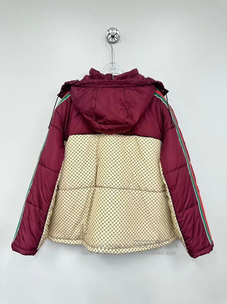 Gucci Gucci Burgundy full-print logo nylon jacket Size US XS / EU 42 / 0 - 2 Thumbnail
