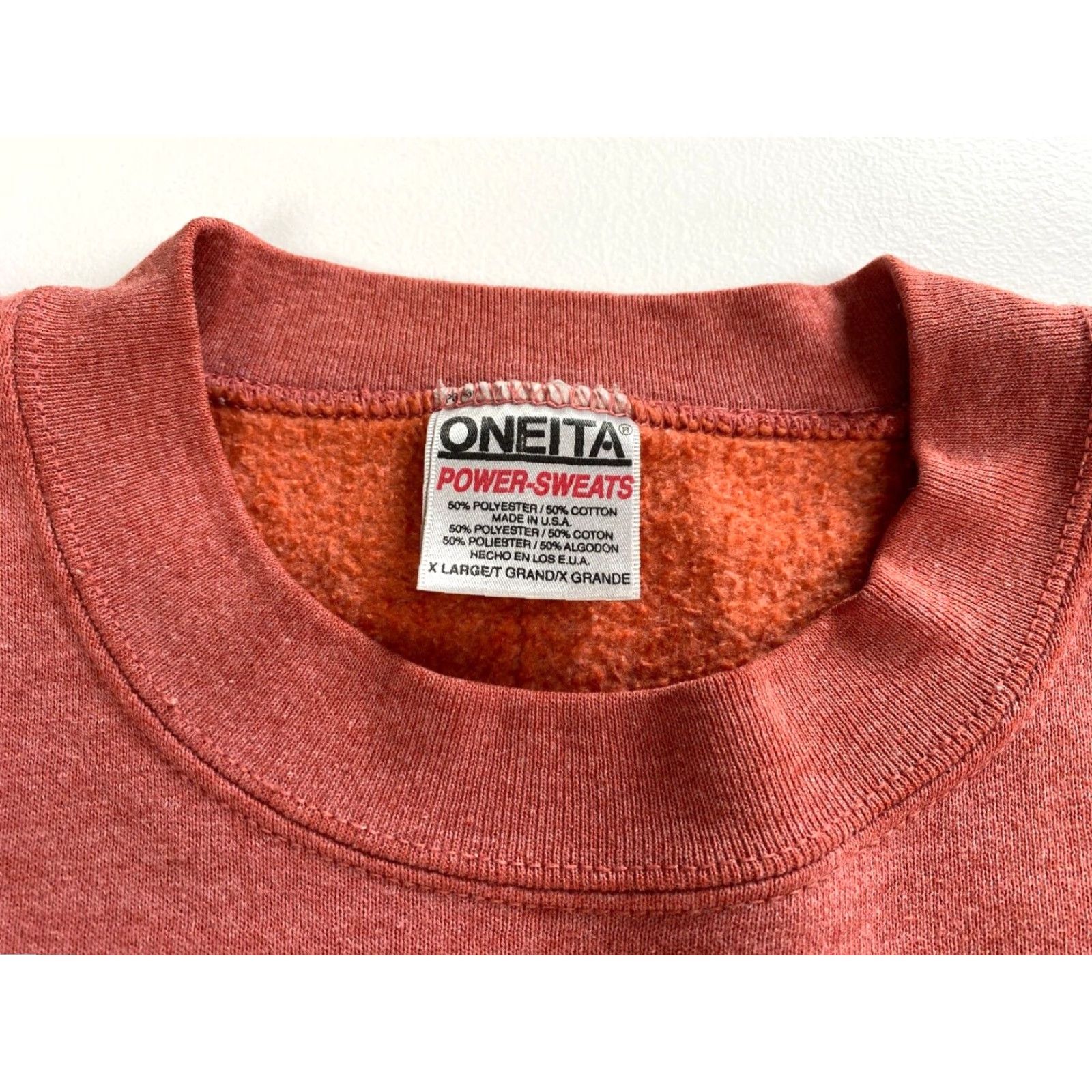 Vintage VINTAGE Oneita Sweatshirt Crewneck XL Coral 90s Steamboat Puff Print Power-Sweats Mens Pullover Graphic Print Size US XL / EU 56 / 4 - 6 Thumbnail