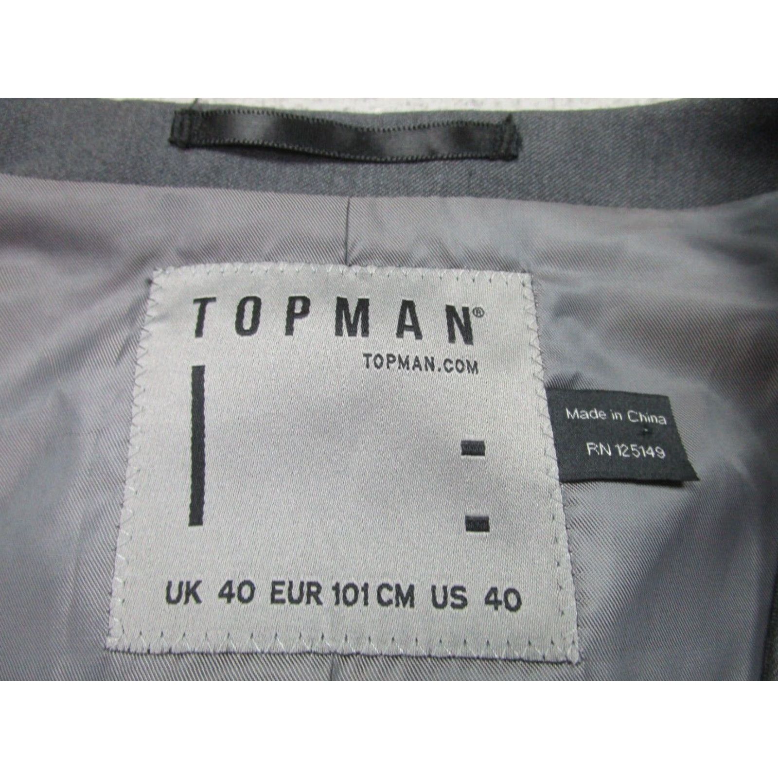 Topman Topman Vest 40 Mens Gray Dress Formal Wedding Suit Vest Type Five-Button Front Tuxedo Style Size US XXS / EU 40 - 4 Thumbnail