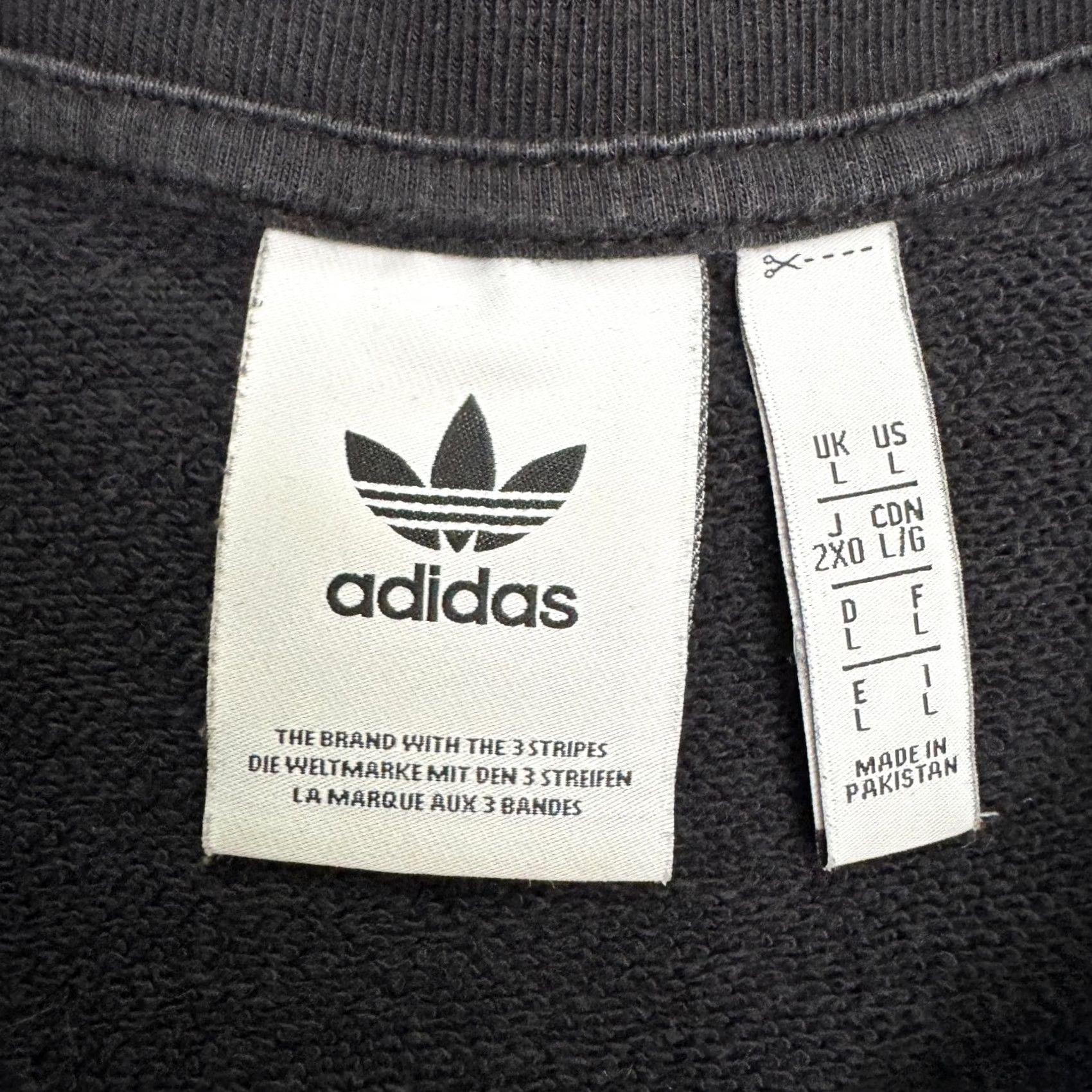 Adidas Adidas Originals Trefoil Logo Graphic Pullover Sweatshirt Men Large Black Raglan Size US L / EU 52-54 / 3 - 7 Thumbnail