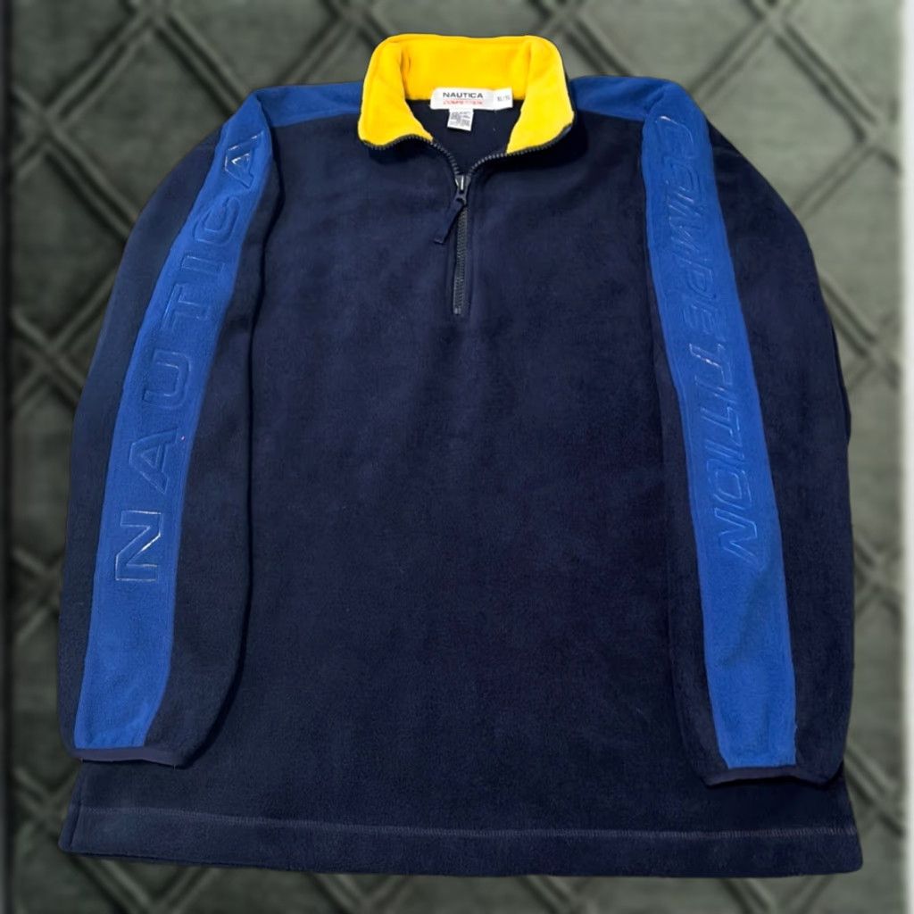 Nautica VINTAGE Nautica Sweatshirt Quarter Zip Fleece Navy Blue XL Men 90s Size US XL / EU 56 / 4 - 1 Thumbnail