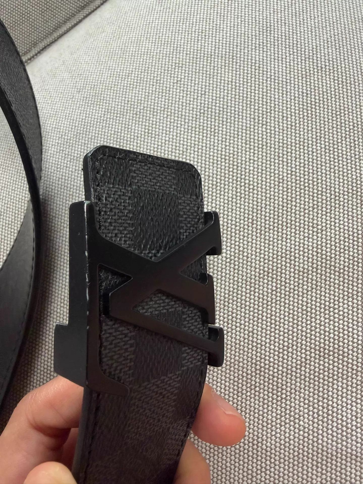 Louis Vuitton LV Mens Damier Black Belt 105 Extra Hole Minor Buckle Faded Size 30 - 8 Thumbnail