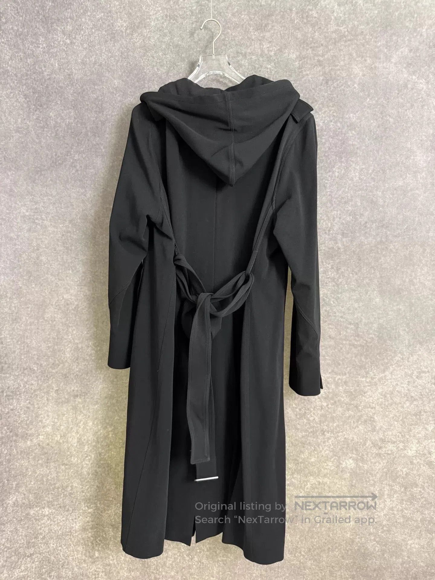 Rick Owens Black Long Hooded Coat with Button Closure. Size US S / EU 44-46 / 1 - 2 Thumbnail