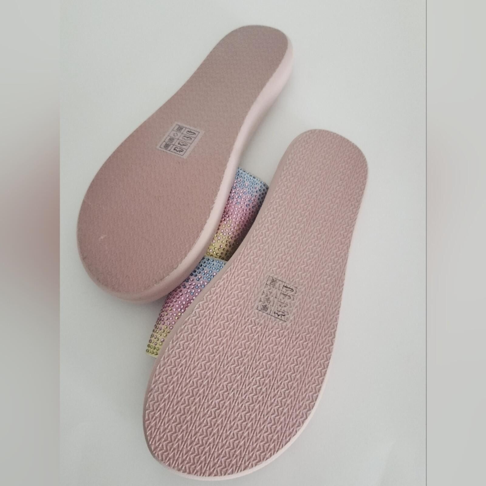 Michael Kors Michael Kors Pink Iridescent Crystal Slide Sandals Size US 8 / IT 38 - 7 Thumbnail