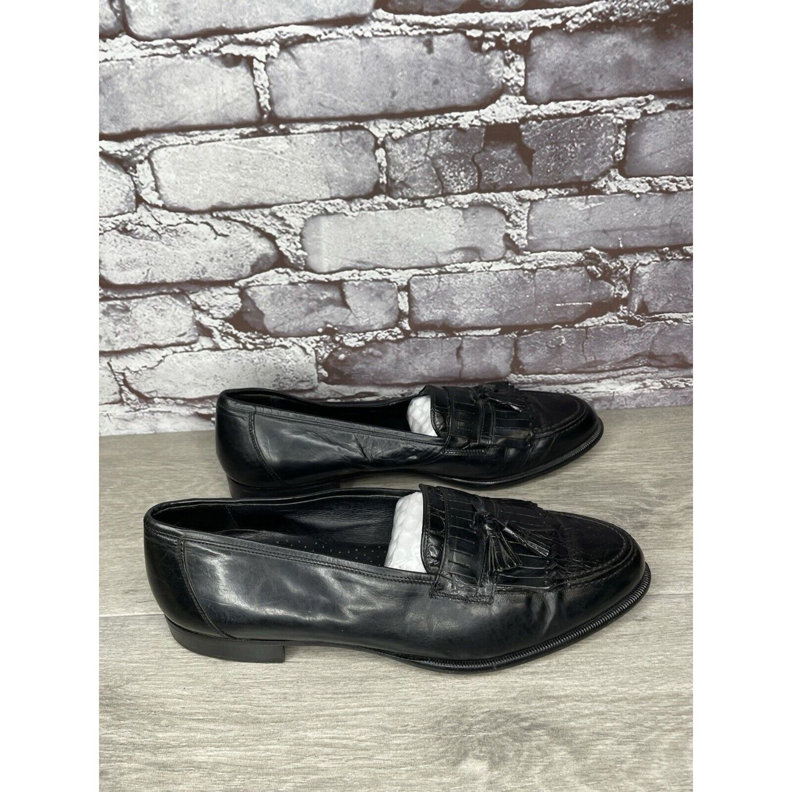 Other San Remo Black Leather Croc Kilte Tassel Dress Loafers Men S Size US 9.5 / EU 42-43 - 12 Thumbnail