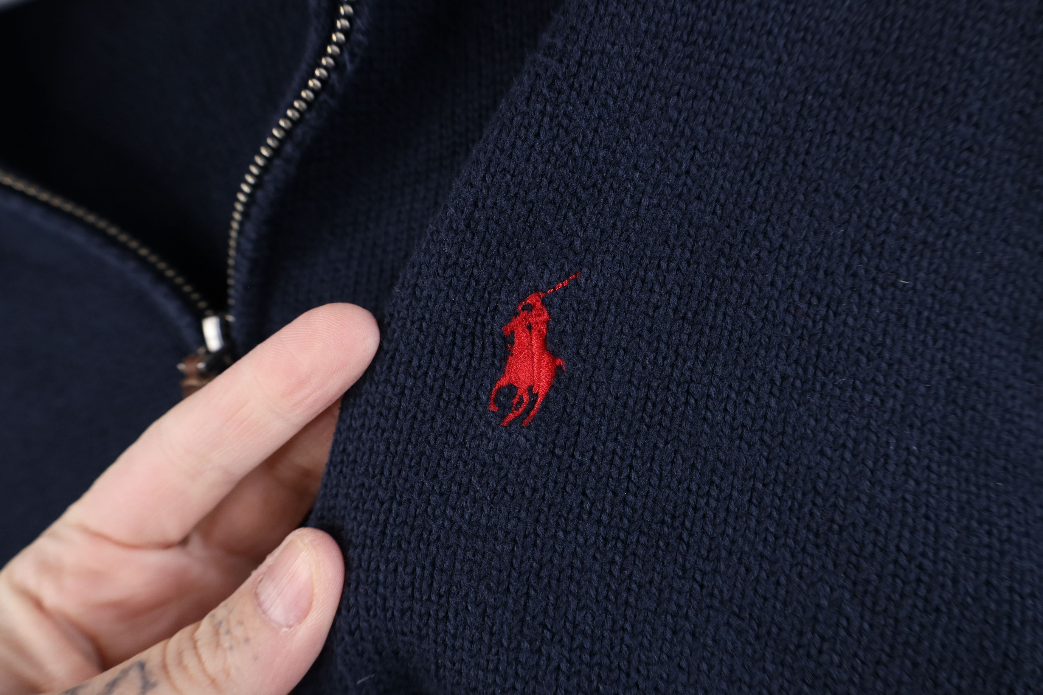 Ralph Lauren Vintage Ralph Lauren Ribbed Knit 1/4 Half Zip Sweater Blue Size US XXL / EU 58 / 5 - 4 Thumbnail