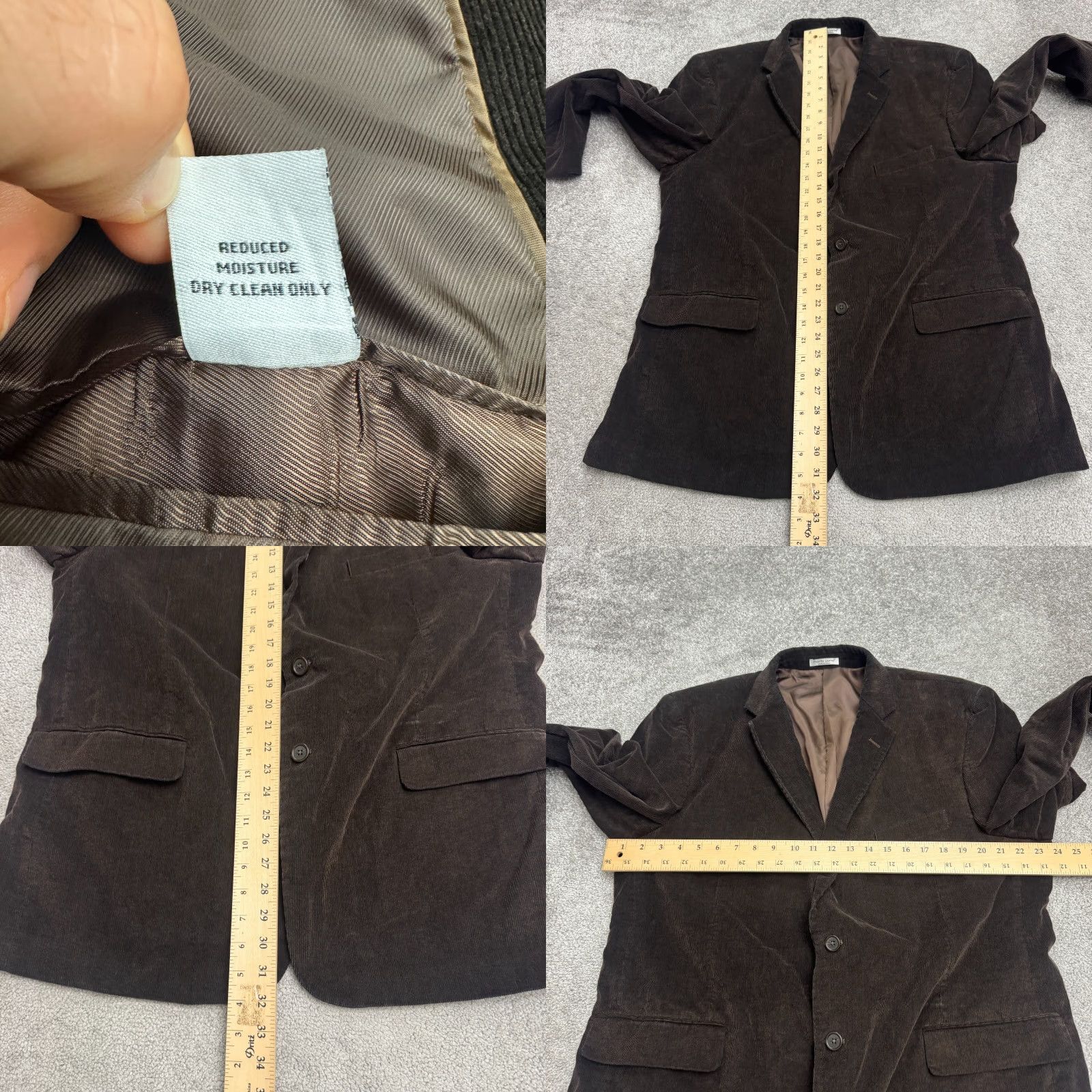 Pronto Uomo Pronto Uomo Corduroy Sport Coat Blazer Jacket Mens 46R Brown Double-Vented Work Size 46R - 8 Thumbnail