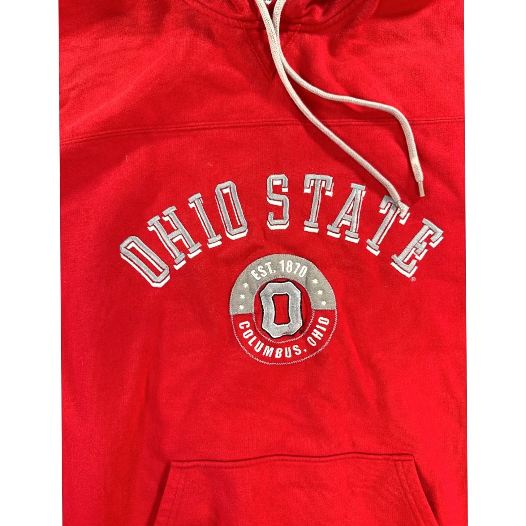 Vintage NCAA VF Imagewear Ohio State Buckeyes Hoodie Mens XL Red Embroidered Sweatshirt Pullover Fleece Graphic Print Kangaroo Pocket Size US XL / EU 56 / 4 - 3 Thumbnail