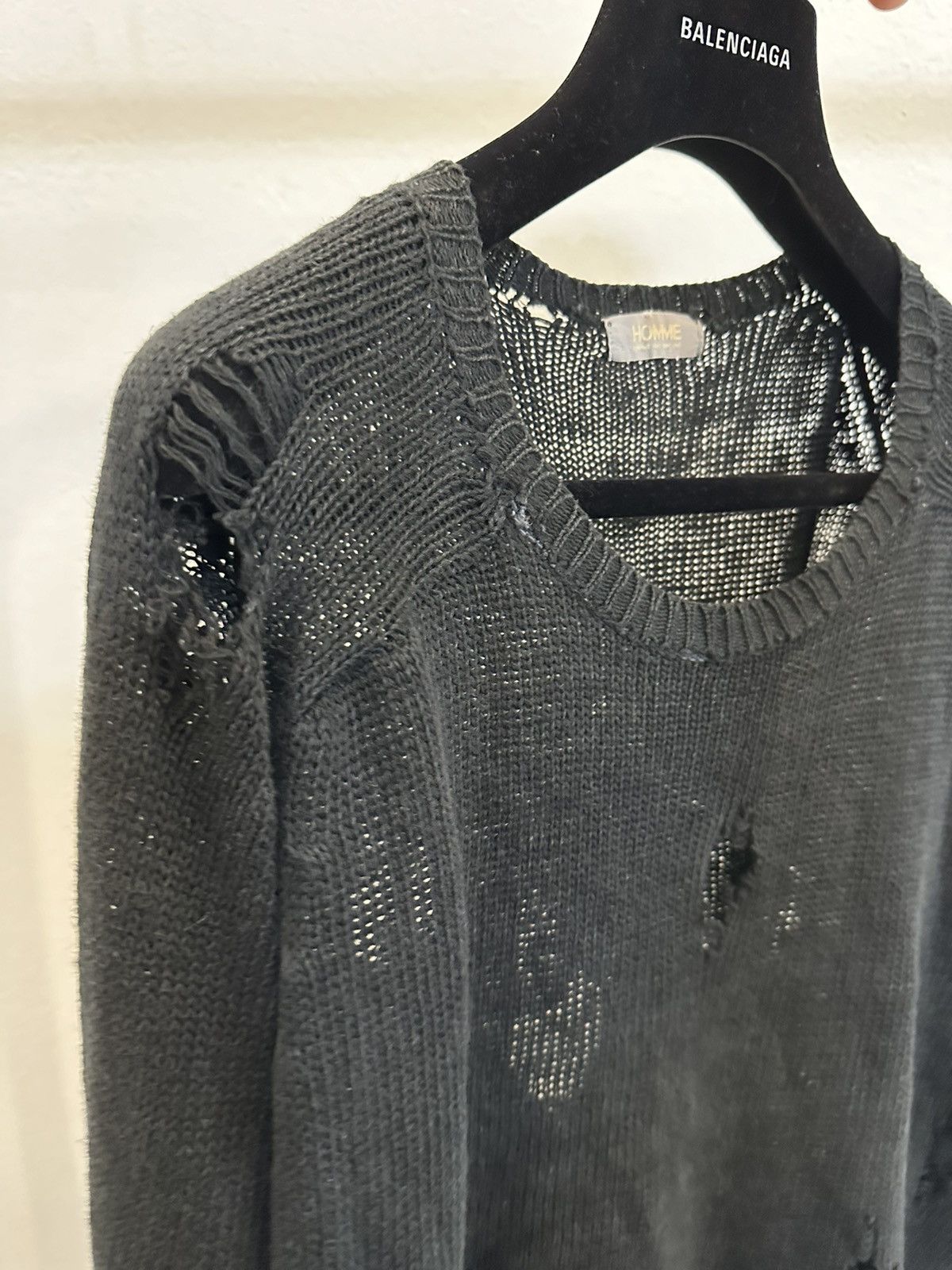 Comme des Garcons Homme Comme des Garcons Homme 1982 “Holes” Distressed knit Jumper Size US XL / EU 56 / 4 - 9 Thumbnail