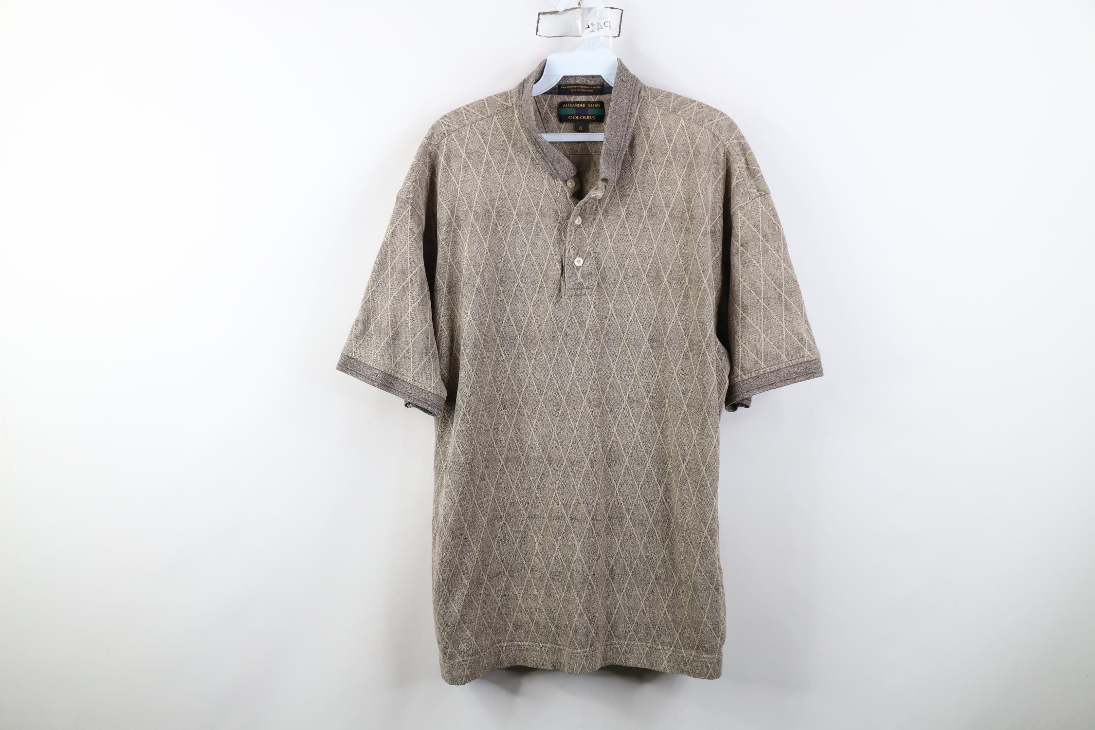Vintage Vintage 90s Streetwear Diamond Knit Collared Golf Polo Shirt Size US XL / EU 56 / 4 - 1 Thumbnail