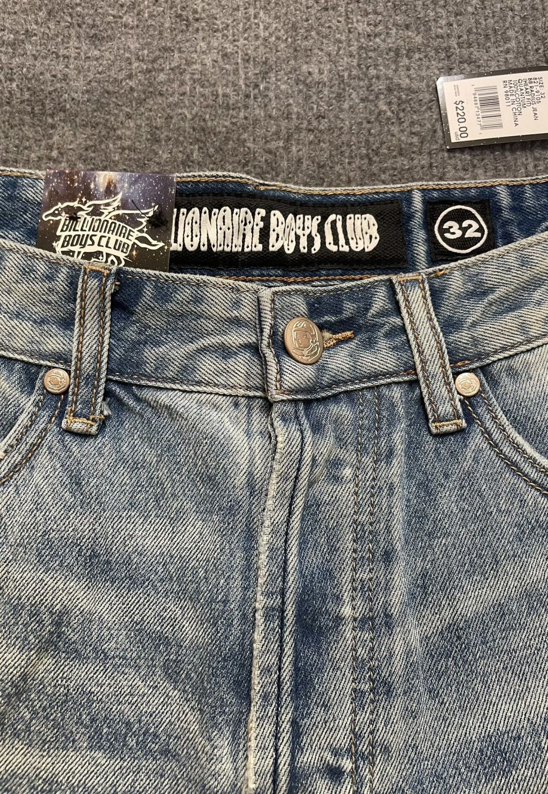 Billionaire Boys Club BBC Distressed Embroidered Loose-Fit Jeans Size US 32 / EU 48 - 3 Thumbnail
