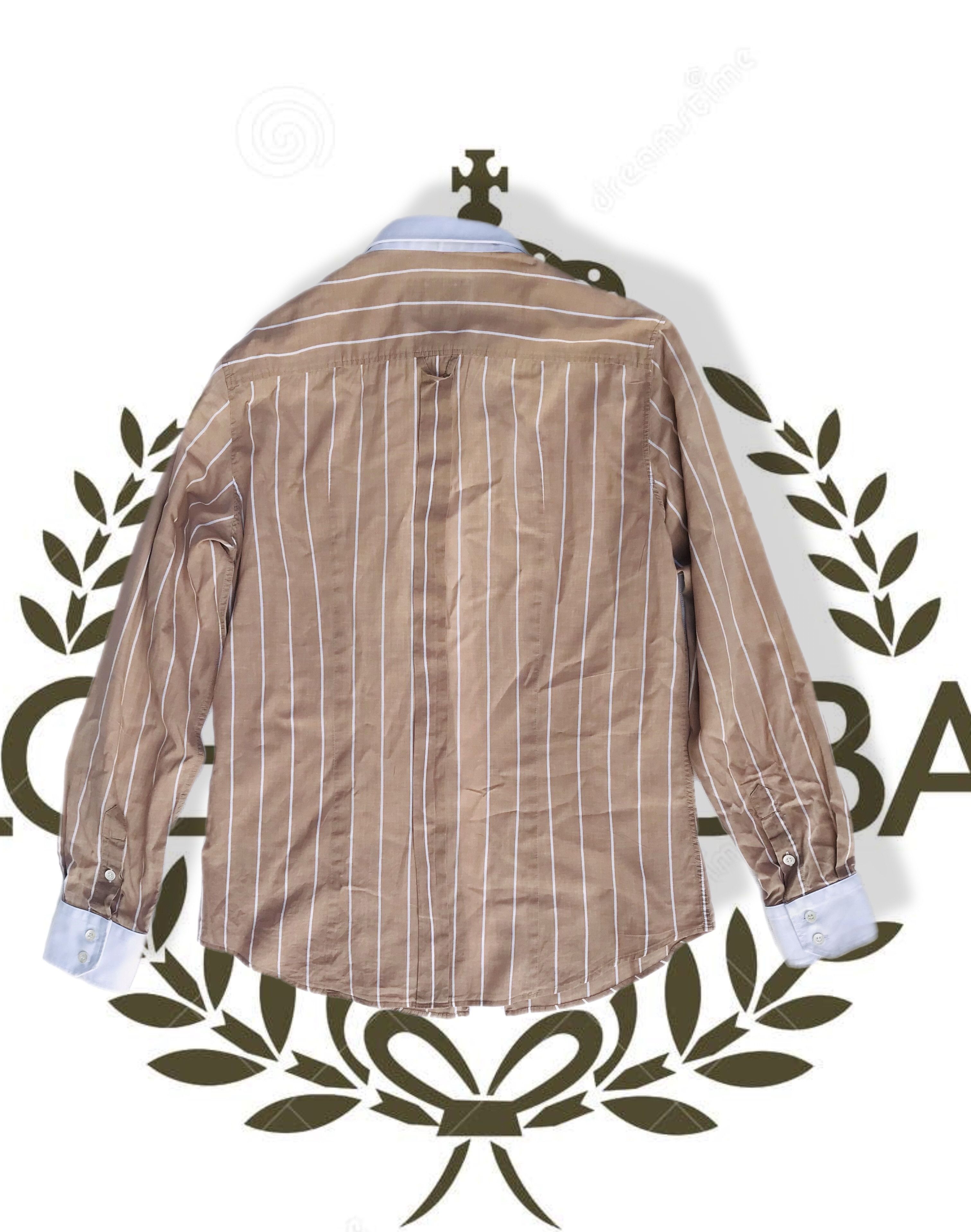 Dolce & Gabbana Dolce & Gabbana Shirt Mens Beige Stripes Long Sleeve Button Size US M / EU 48-50 / 2 - 3 Thumbnail