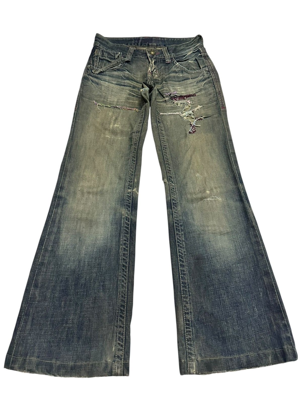 Japanese Brand Q.Co.Co. Vintage Distressed Japan Flare Style With Mudwash Size US 30 / EU 46 - 1 Thumbnail