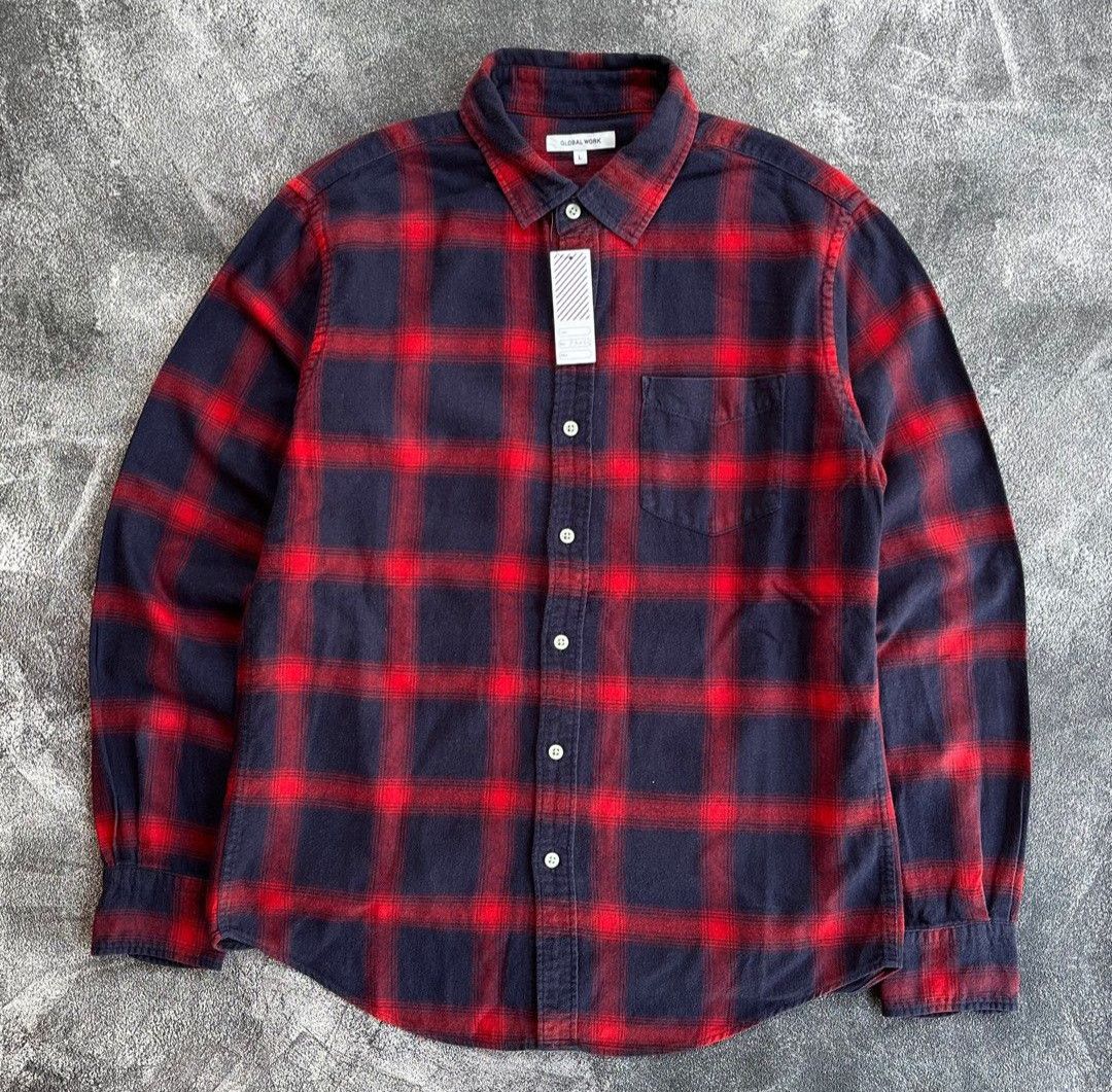 Japanese Brand GLOBAL WORK Veterano Flanel Shirt Size US L / EU 52-54 / 3 - 1 Thumbnail