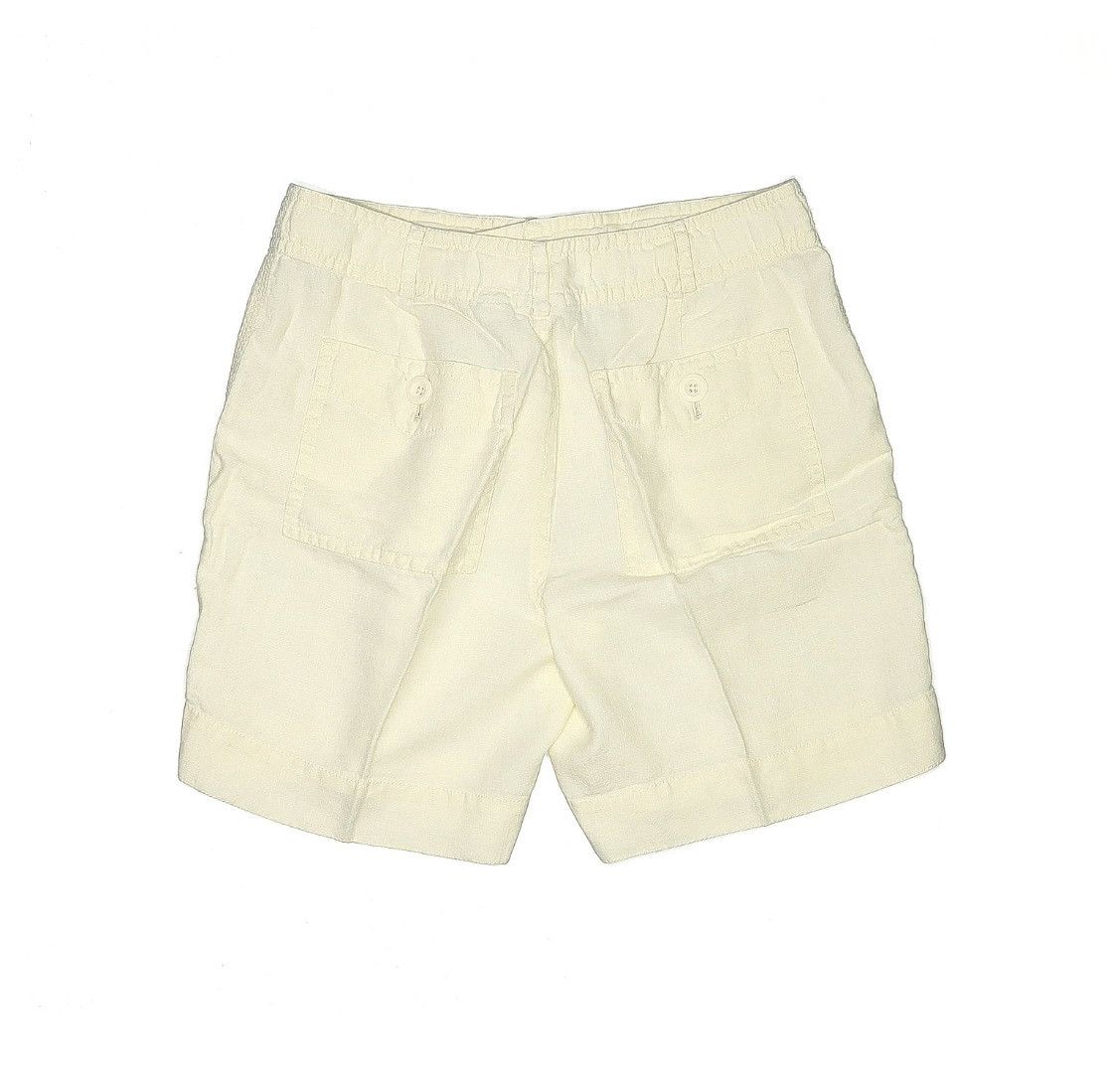 Vintage White linen shorts Size 28" / US 6 / IT 42 - 2 Thumbnail