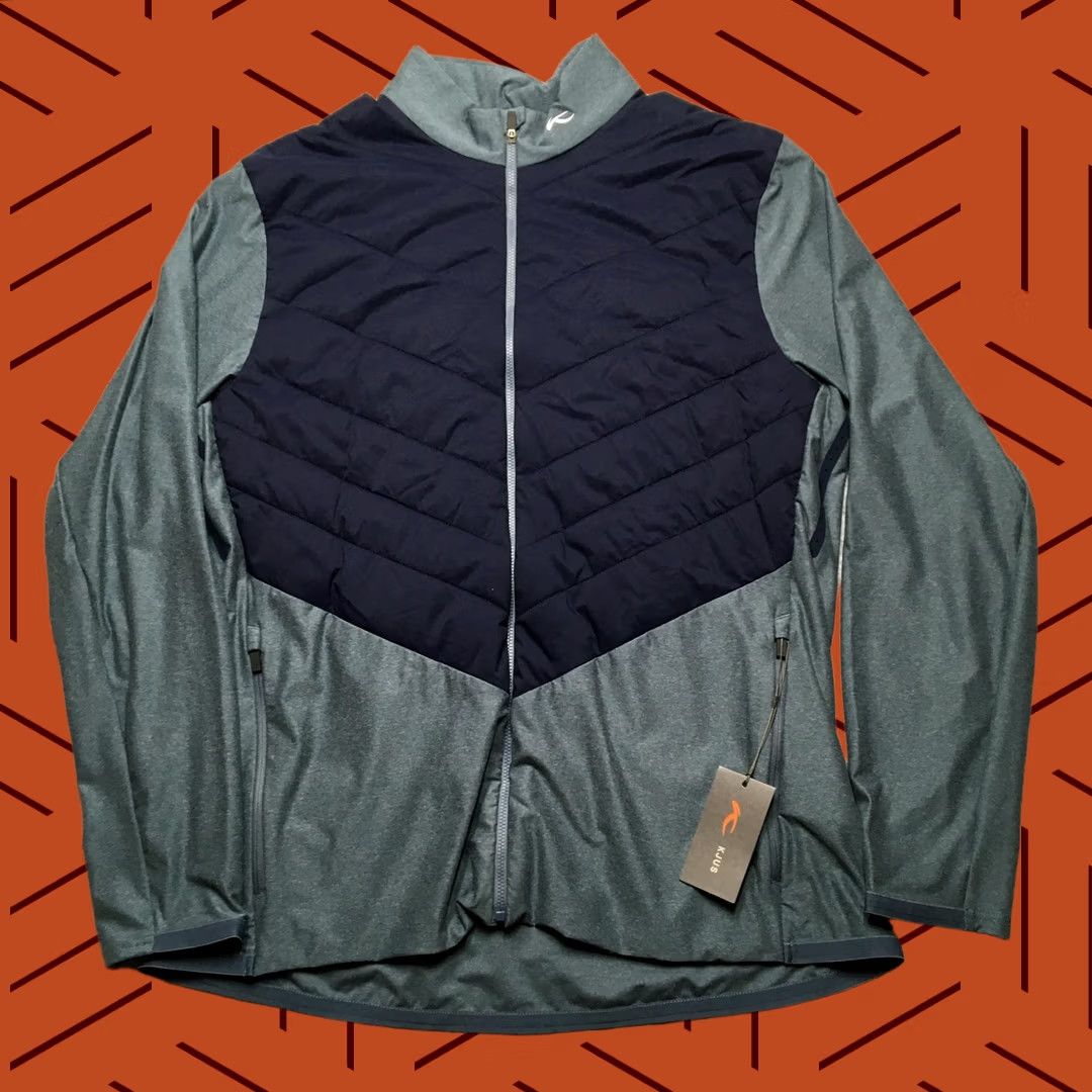KJUS KJUS Release Jacket Mens 3XL Navy Teal Colorblock Insulated Full Zip Golf Softshell Lightweight Breathable Zip Pockets Mens Size US XXL / EU 58 / 5 - 1 Thumbnail