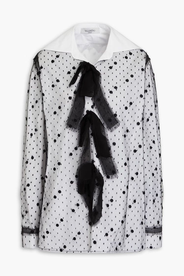 Valentino o1y0326 Patterned Shirt in White/Black Size S / US 4 / IT 40 - 1 Thumbnail