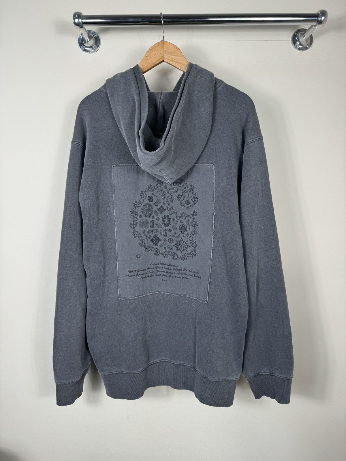 Vintage Carhartt Wip VERSE PATCH Bandana Logo Washed Hoodie